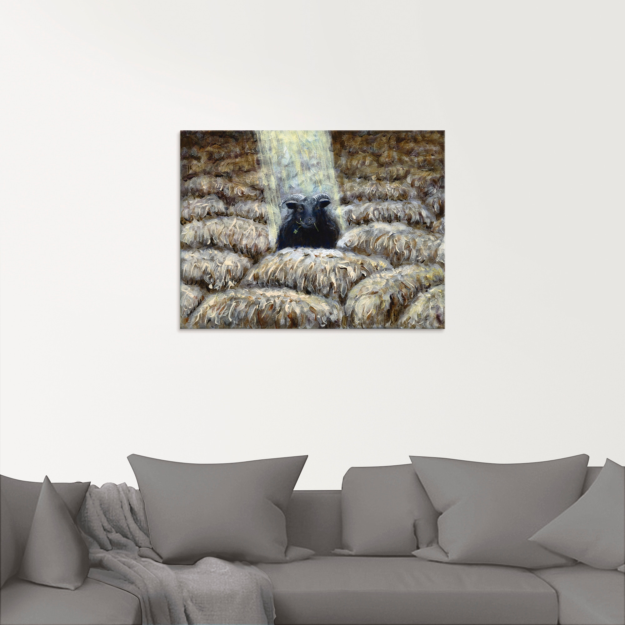 Artland Glasbild »Schwarzes Schaf«, Haustiere, (1 St.), in verschiedenen Größen