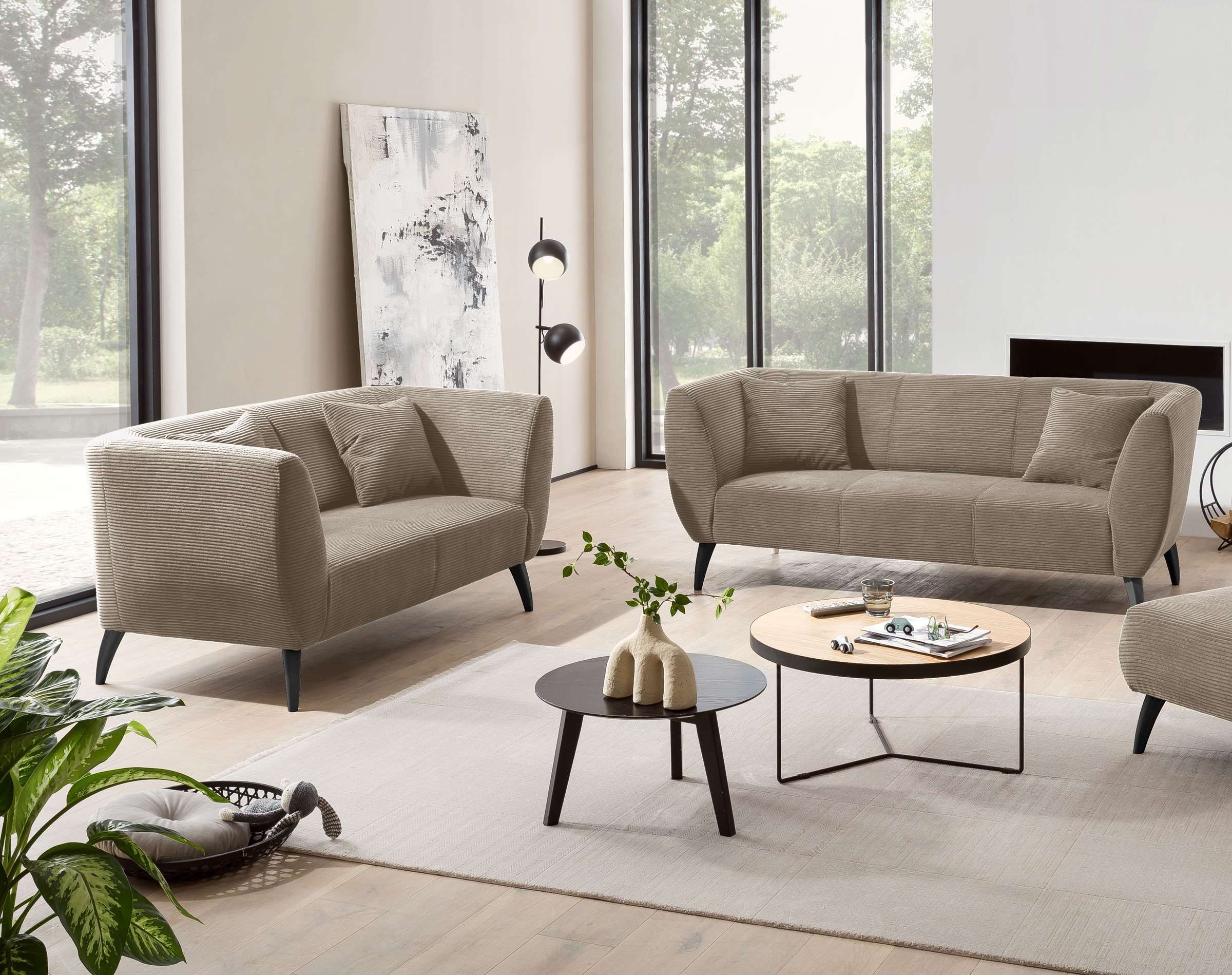 INOSIGN Polstergarnitur »Colori«, (Set, 2 tlg., 3-Sitzer und 2-Sitzer), auc günstig online kaufen