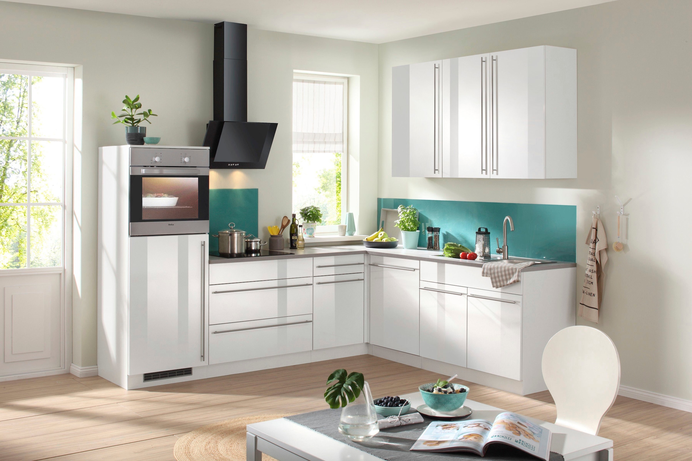 wiho Küchen Winkelküche »Chicago«, ohne E-Geräte, Stellbreite 260/220 cm