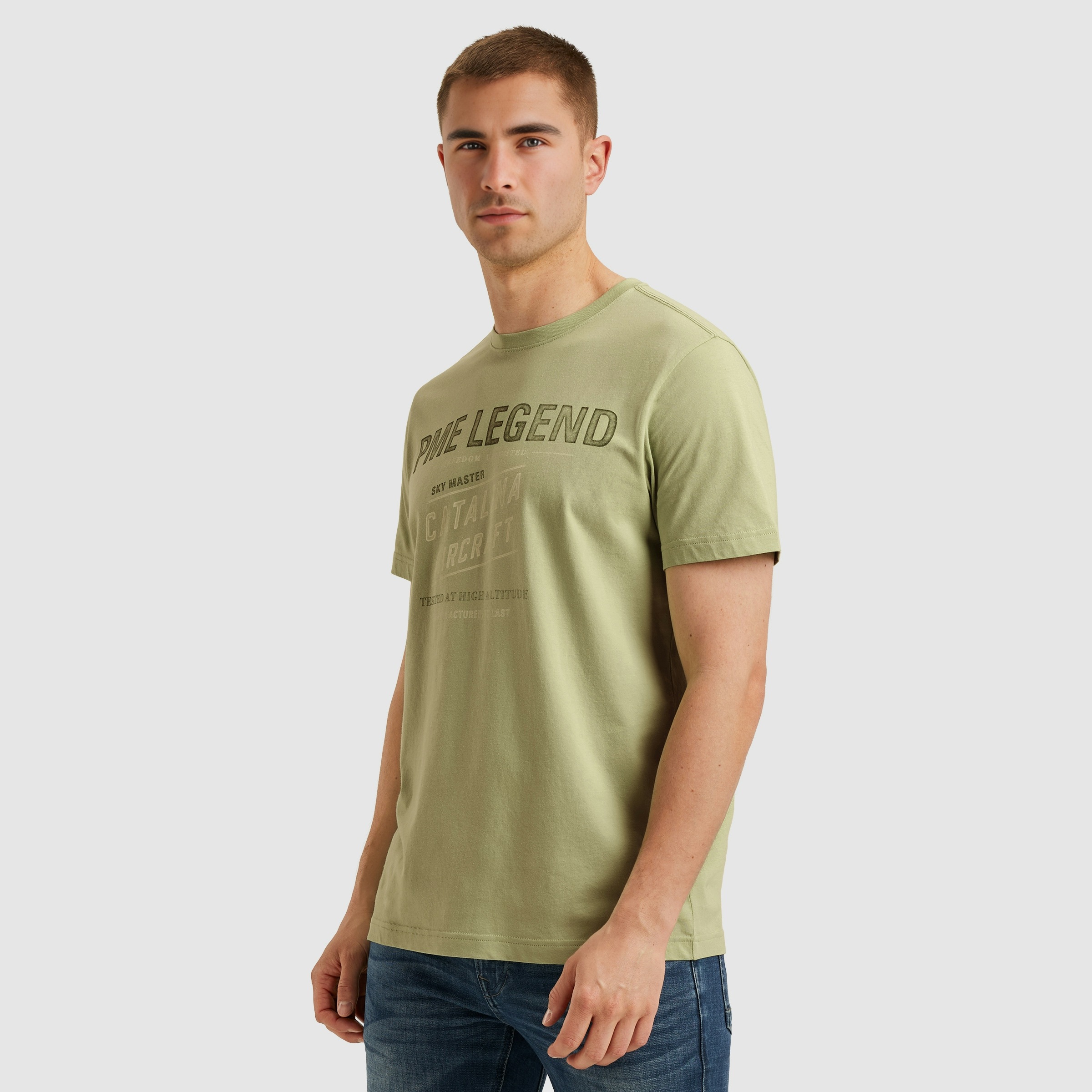 PME LEGEND T-Shirt »Short sleeve r-neck single jersey«, mit Logo-Print