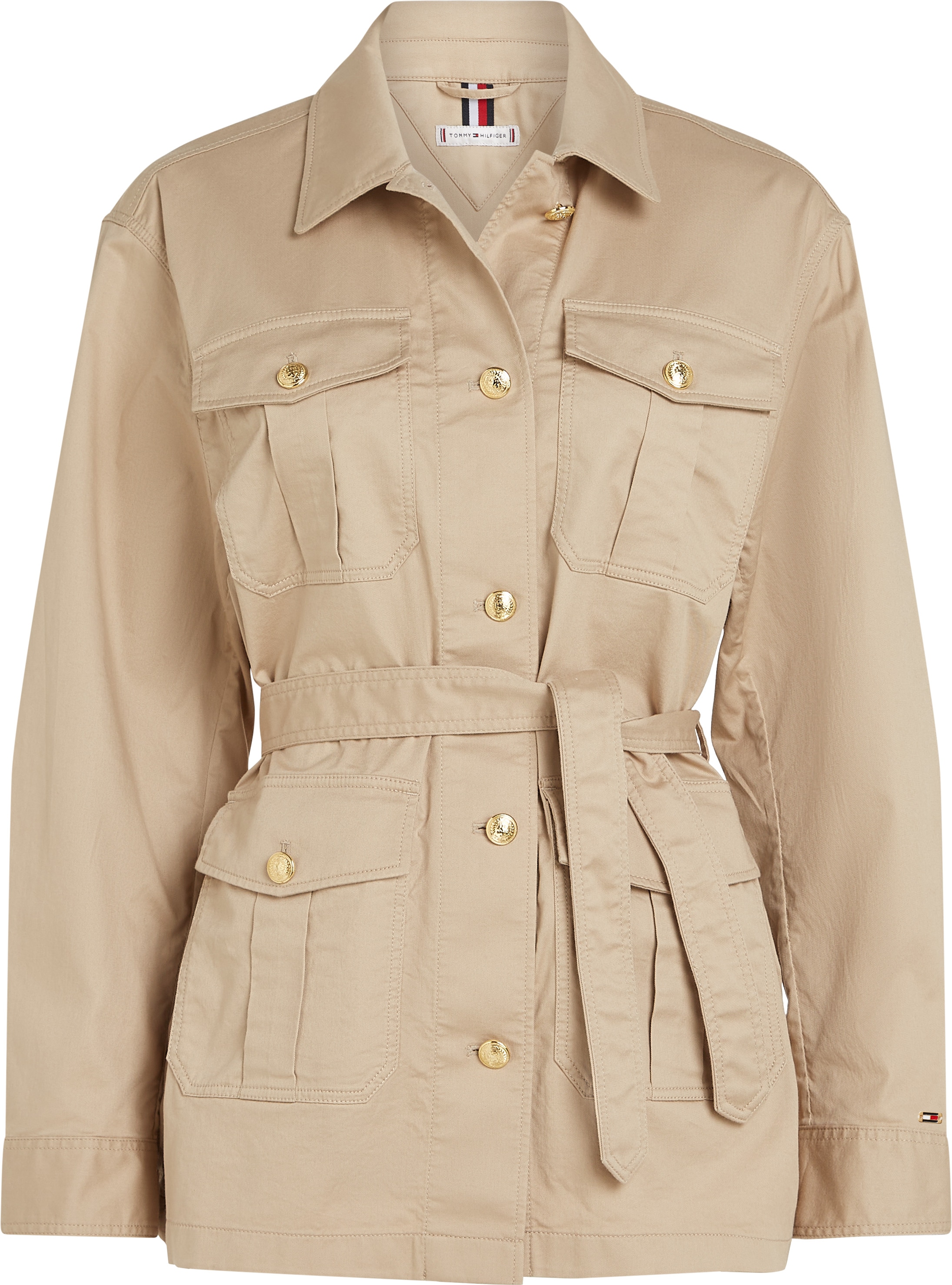 Tommy Hilfiger Outdoorjacke »GOLD BUTTON UTILITY JACKET«, mit goldfarbenem Knopf