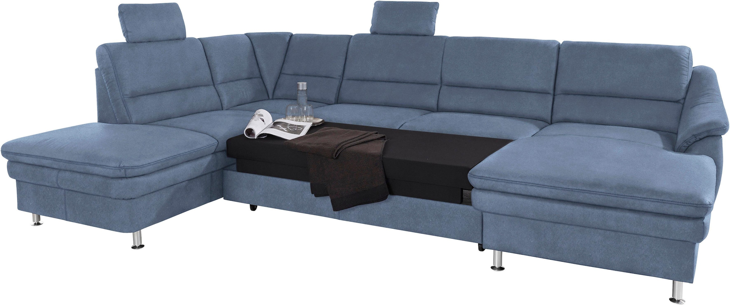 sit&more Wohnlandschaft »Cardoso U-Form«, mit Federkern und Kopfstützen, mit Bettfunktion und Relaxfunktion