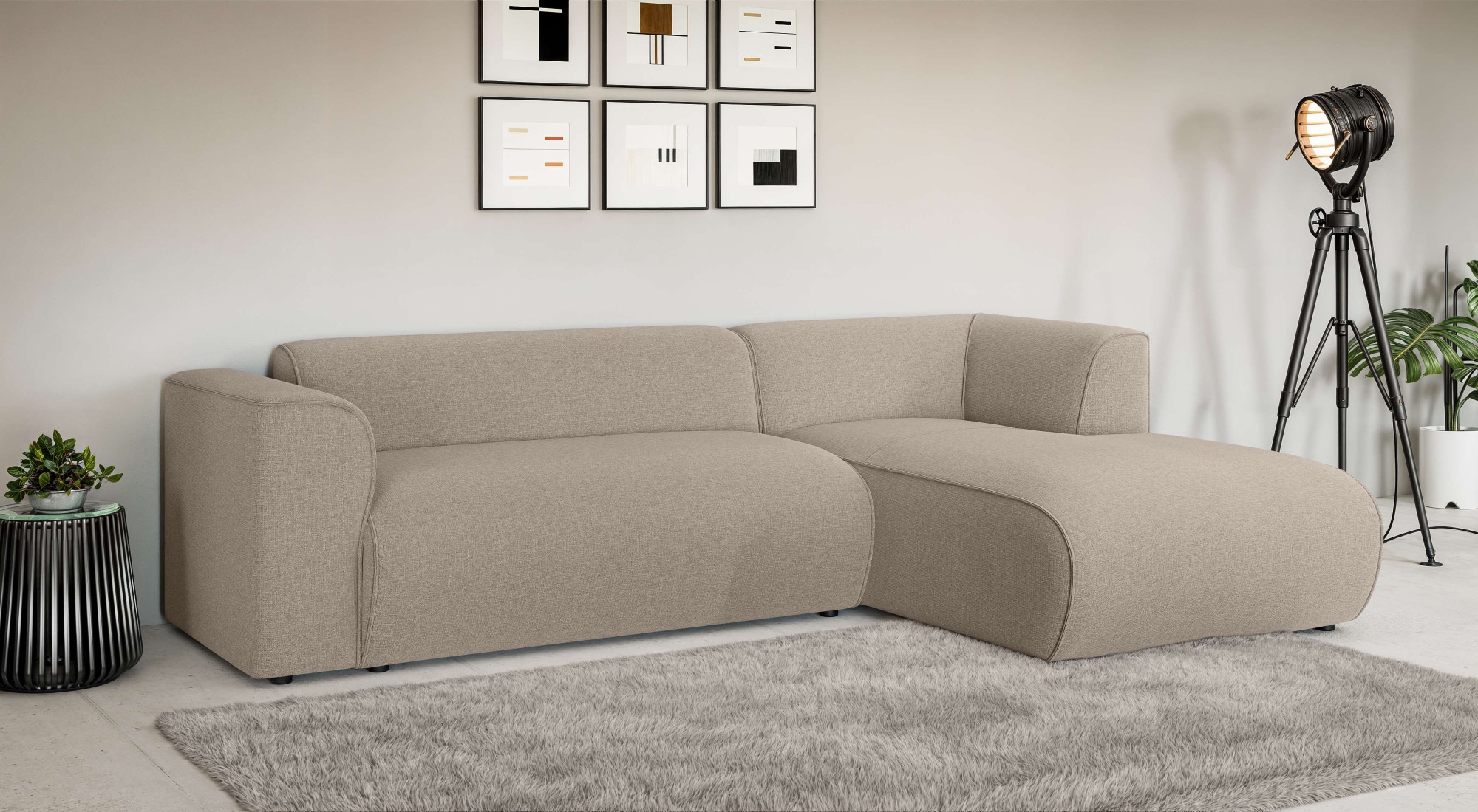Home affaire Ecksofa »MERID L-Form (257 cm), zeitlos & stilvolles Design,« günstig online kaufen