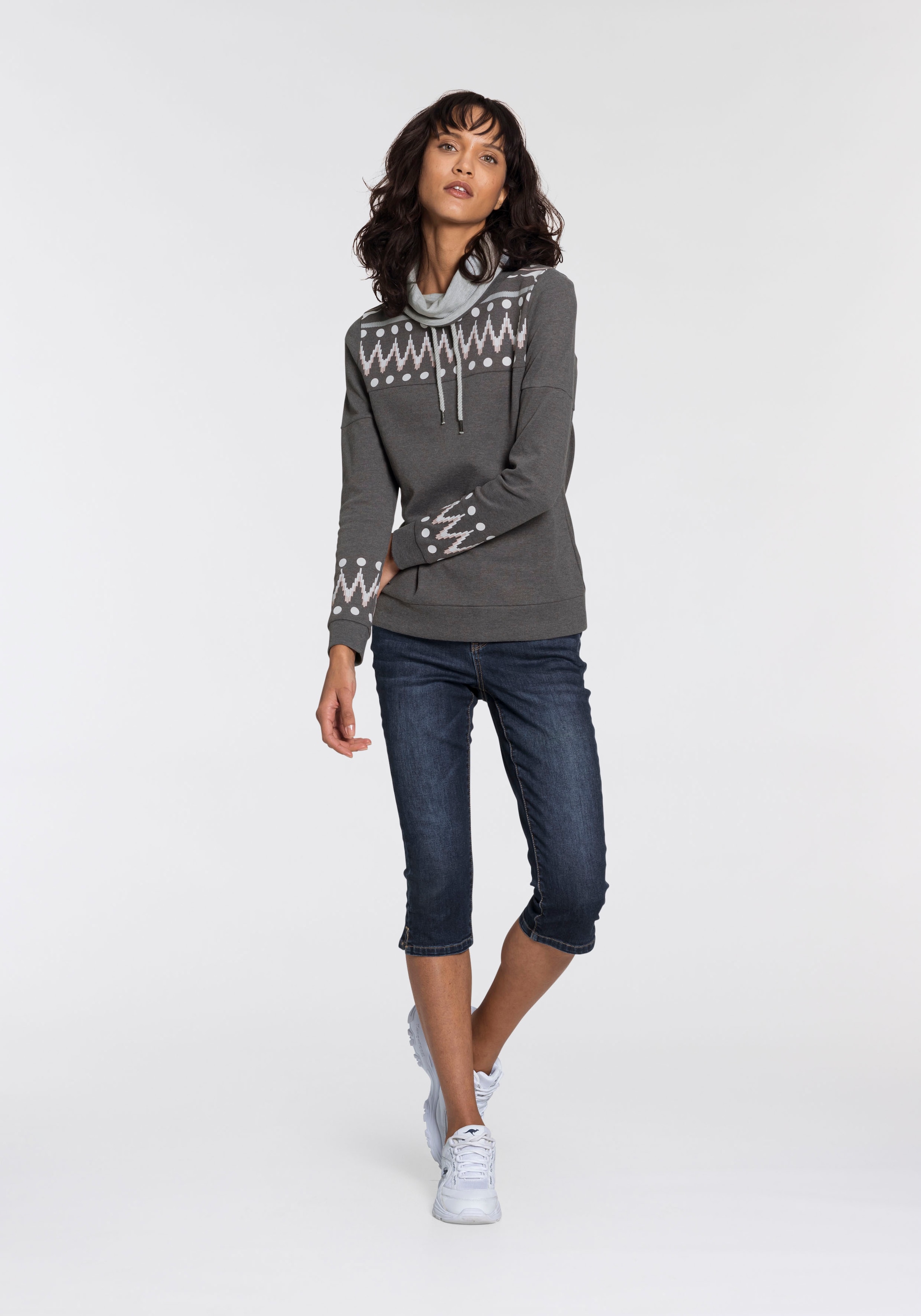 KangaROOS Caprijeans »CAPRI-JEANS mit Gürtel«, (Set, mit abnehmbarem Gürtel), Skinny Fit, mit Schlitz, normale Leibhöhe
