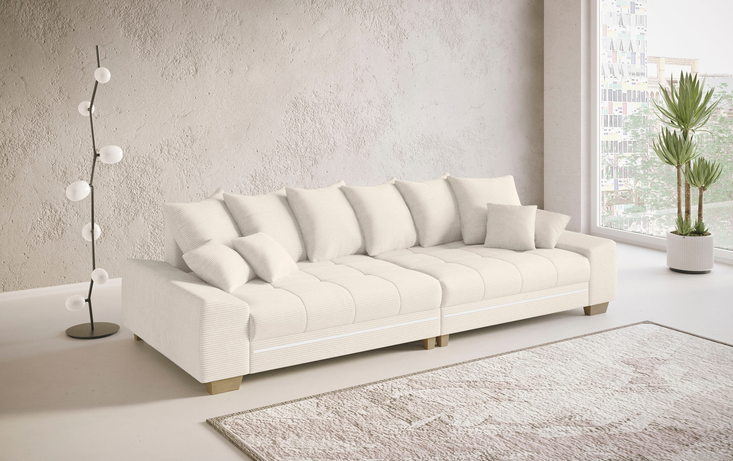 Mr. Couch Big-Sofa »Nikita II«, mit RGB-LED Beleuchtung, wahlweise mit Kaltschaum