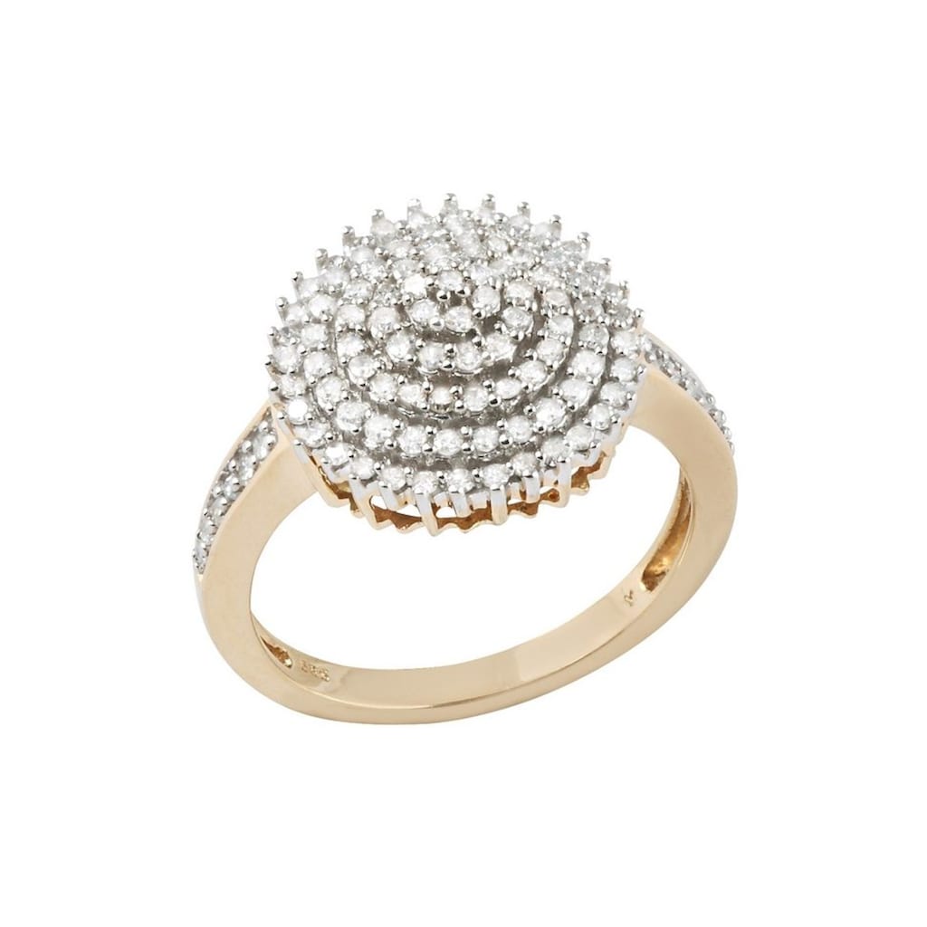 Firetti Diamantring »Schmuck Geschenk Gold 585 Damenring Goldring Diamant Blume«