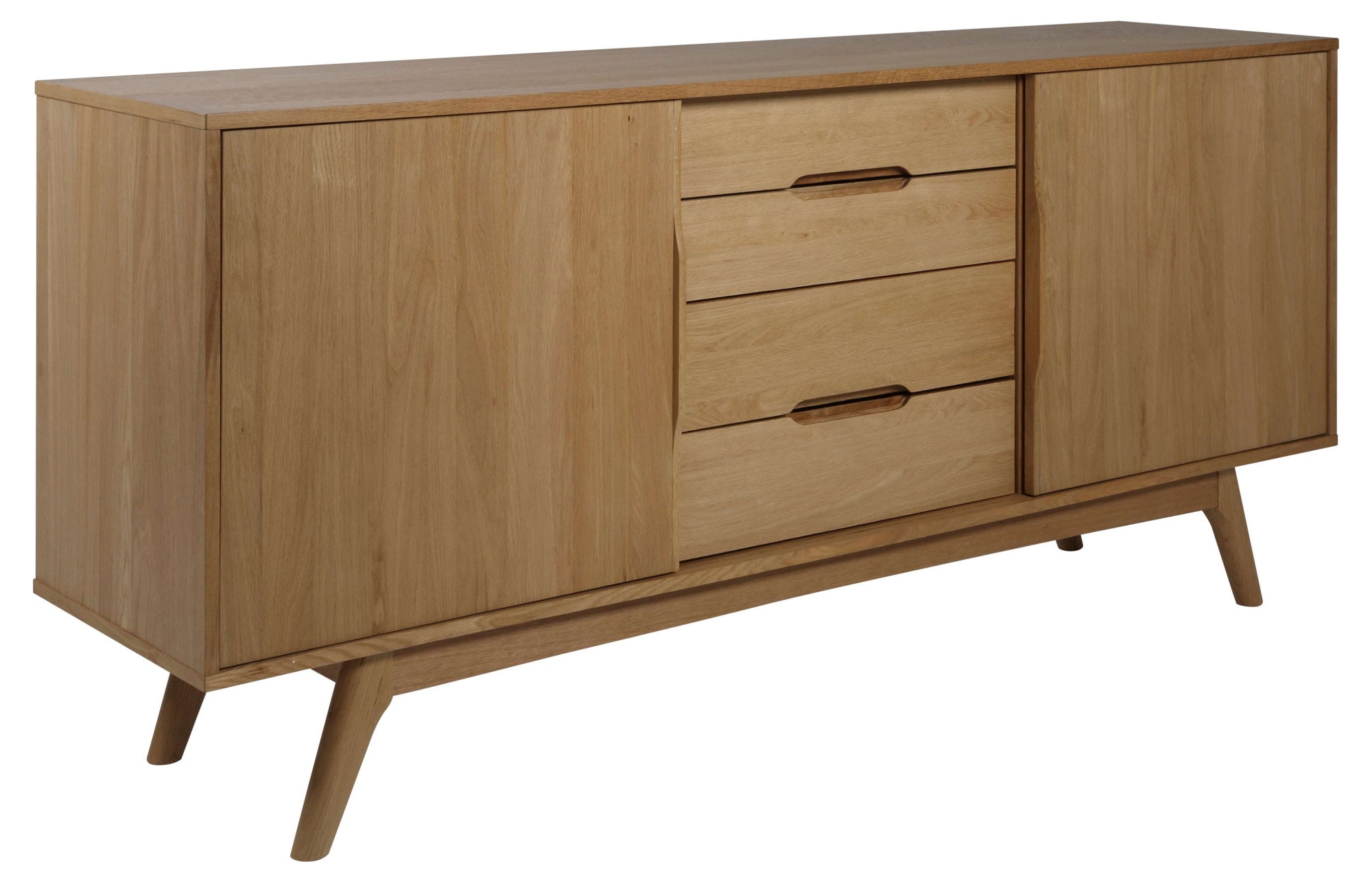 ACTONA GROUP Sideboard »Marte« Anrichte, Eiche/Furnier, 2 Schiebetüren, 4 Schubladen, Breite 180 cm