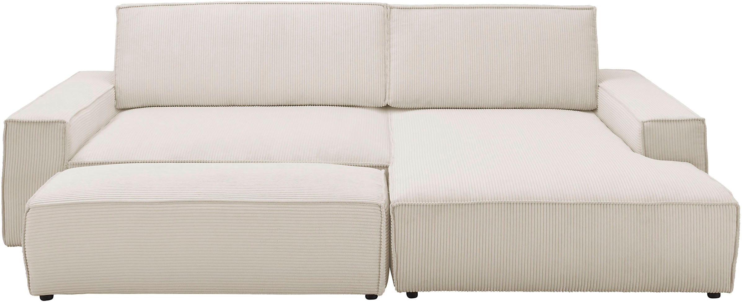Home affaire Polsterecke »NEU: SHERWOOD XXL tief, L-Form mit Schlaffunktion, Big-Sofa mit Hocker«, (Set, 2 St.), stellbar zum Schlafsofa (Krokodilverbinder), Cord, Leinenoptik