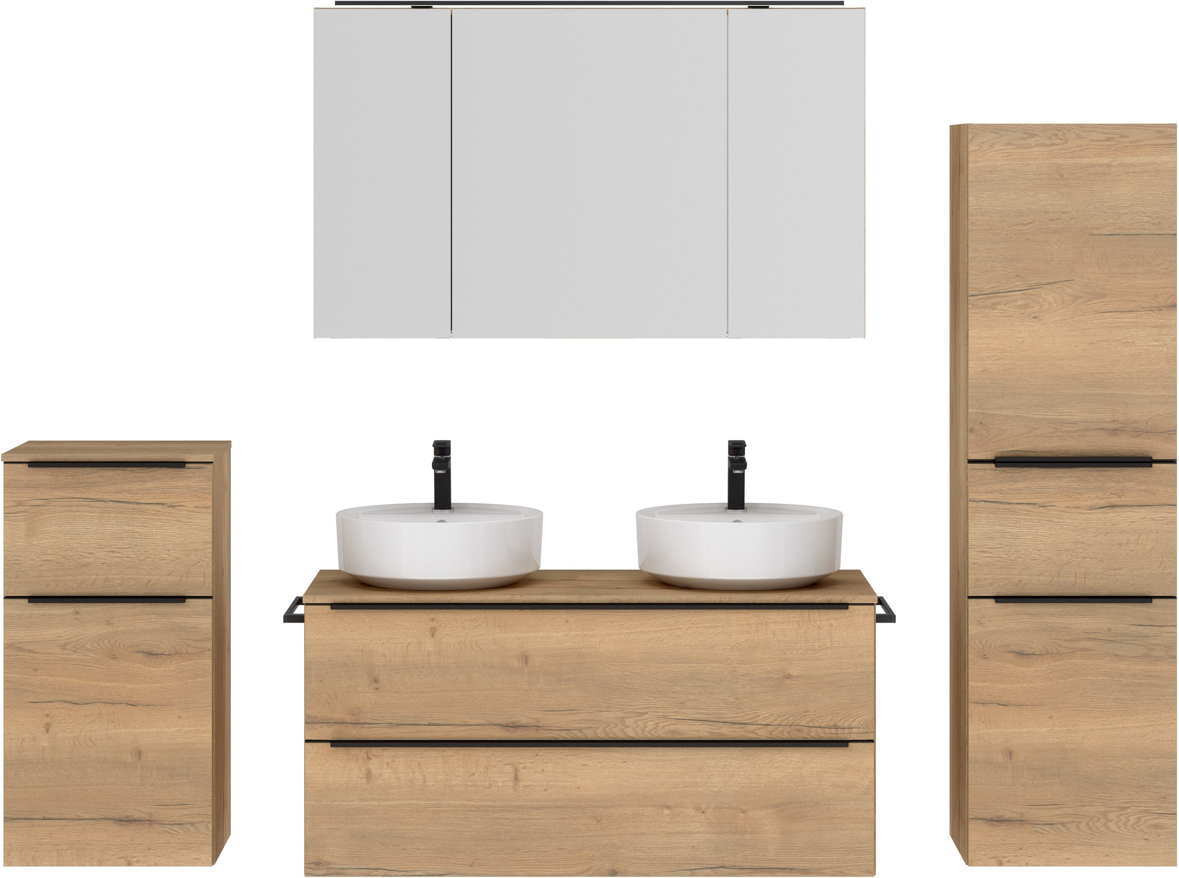 nobilia® Badmöbel-Set »Alvene« vormontiert, mit Soft-Close, 4 Stk. tlg. günstig online kaufen