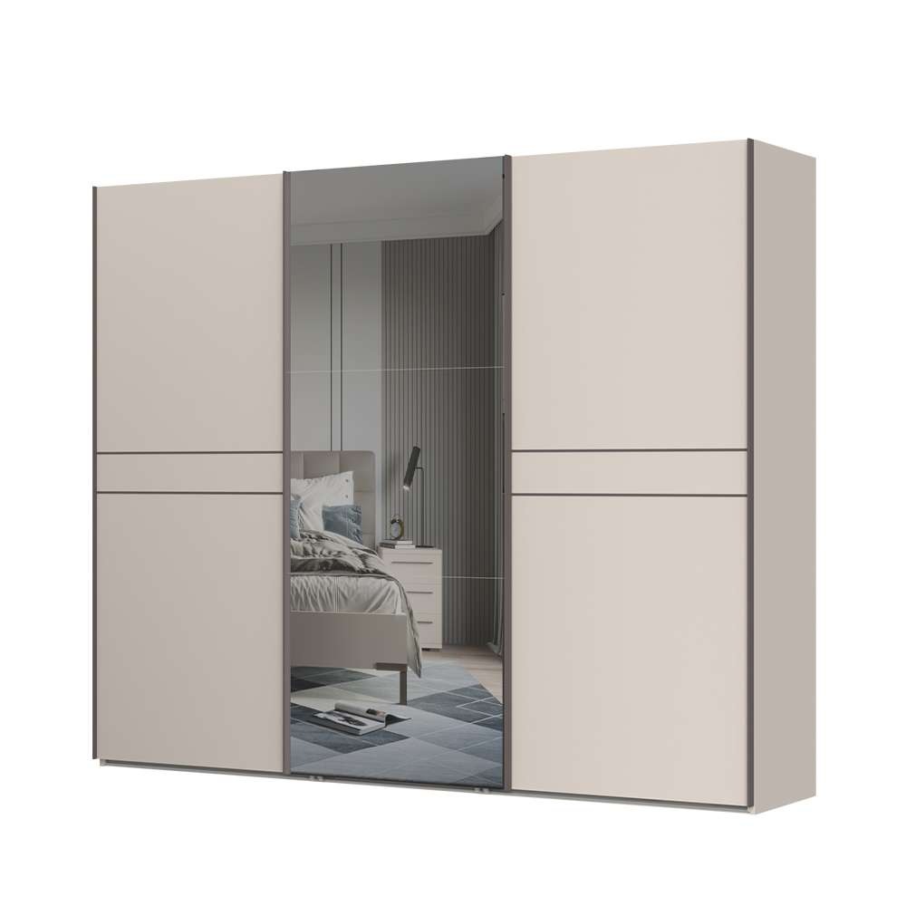 Places of Style Schwebetürenschrank »Opera Kleiderschrank, Schlafzimmerschrank, Garderobe, Schrank«, UV lackiert, Soft Close Funktion, Spiegel, Höhenverstellbare Füße