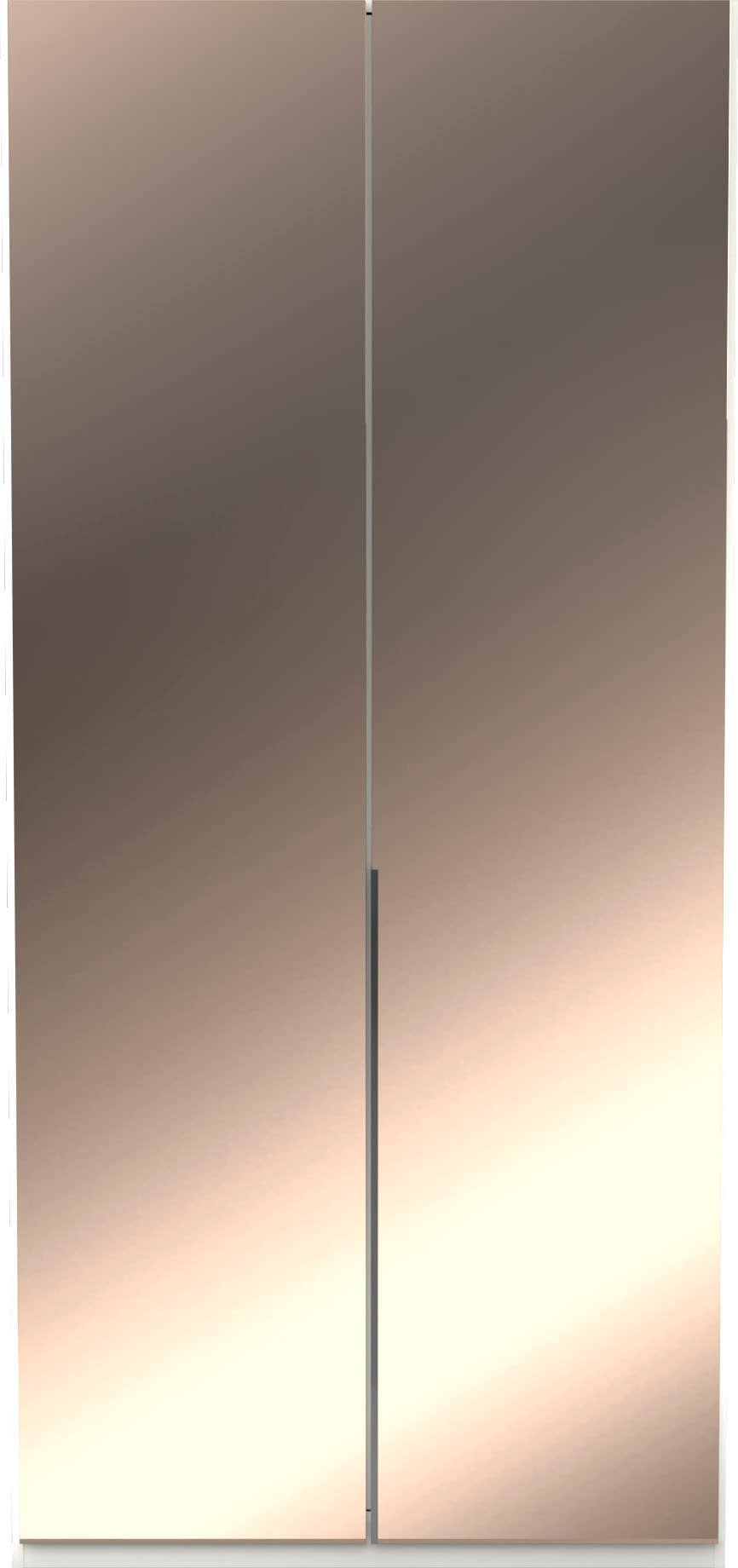 Musterring Drehtürenschrank »San Diego, Kleiderschrank, Schrank, Garderobe, mit Spiegel« weiß, Türen gedämpft,2 Höhen, mehrere Breiten, MADE IN GERMANY, 1 Stk. tlg. 2-türig (gedämpft), 2 Böden, 1 Kleiderstange, Chromgriffe