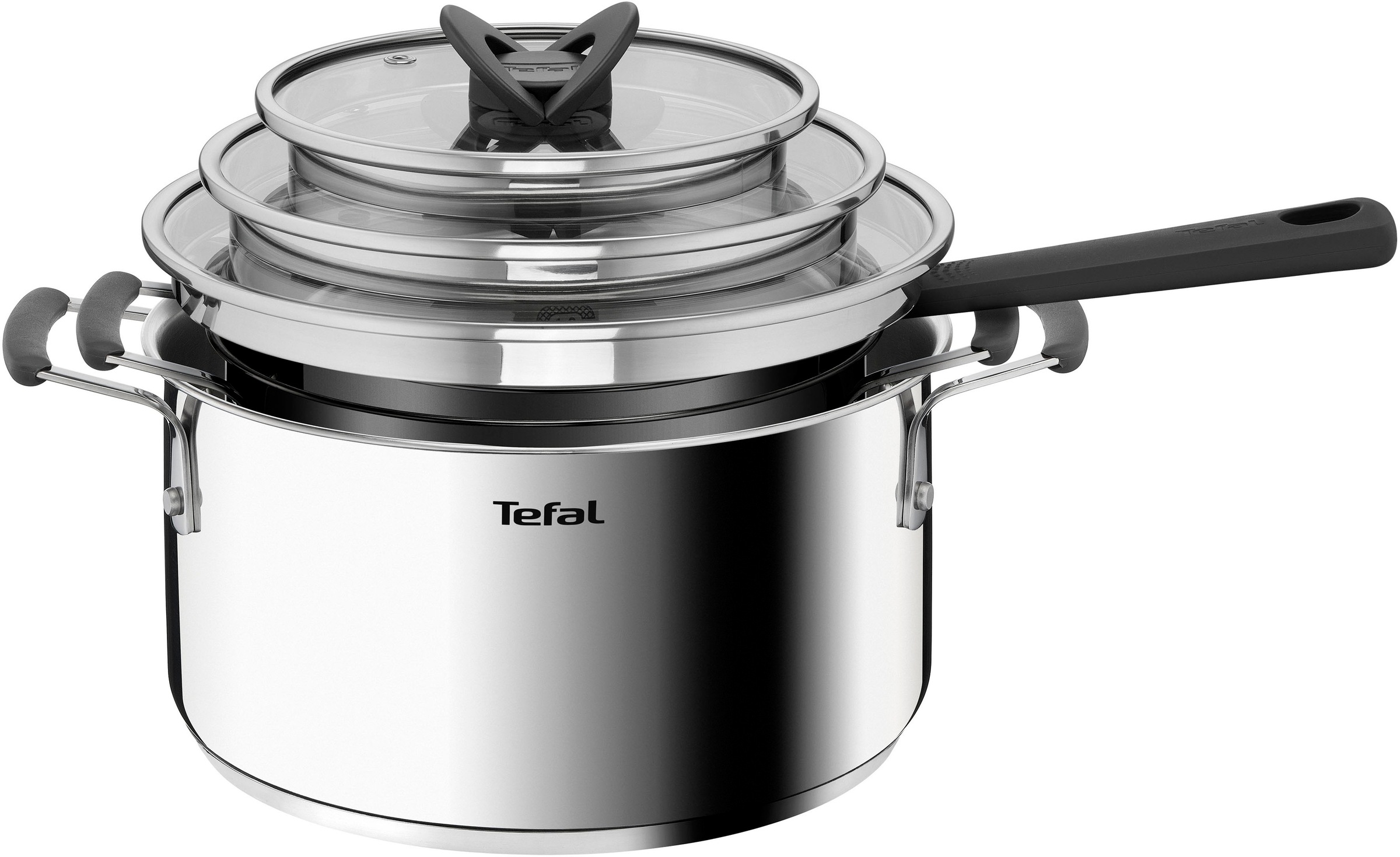 Tefal Topf-Set »G7376S Opti'Space«, Edelstahl, (Set, 6 tlg., Stielkasseroll günstig online kaufen