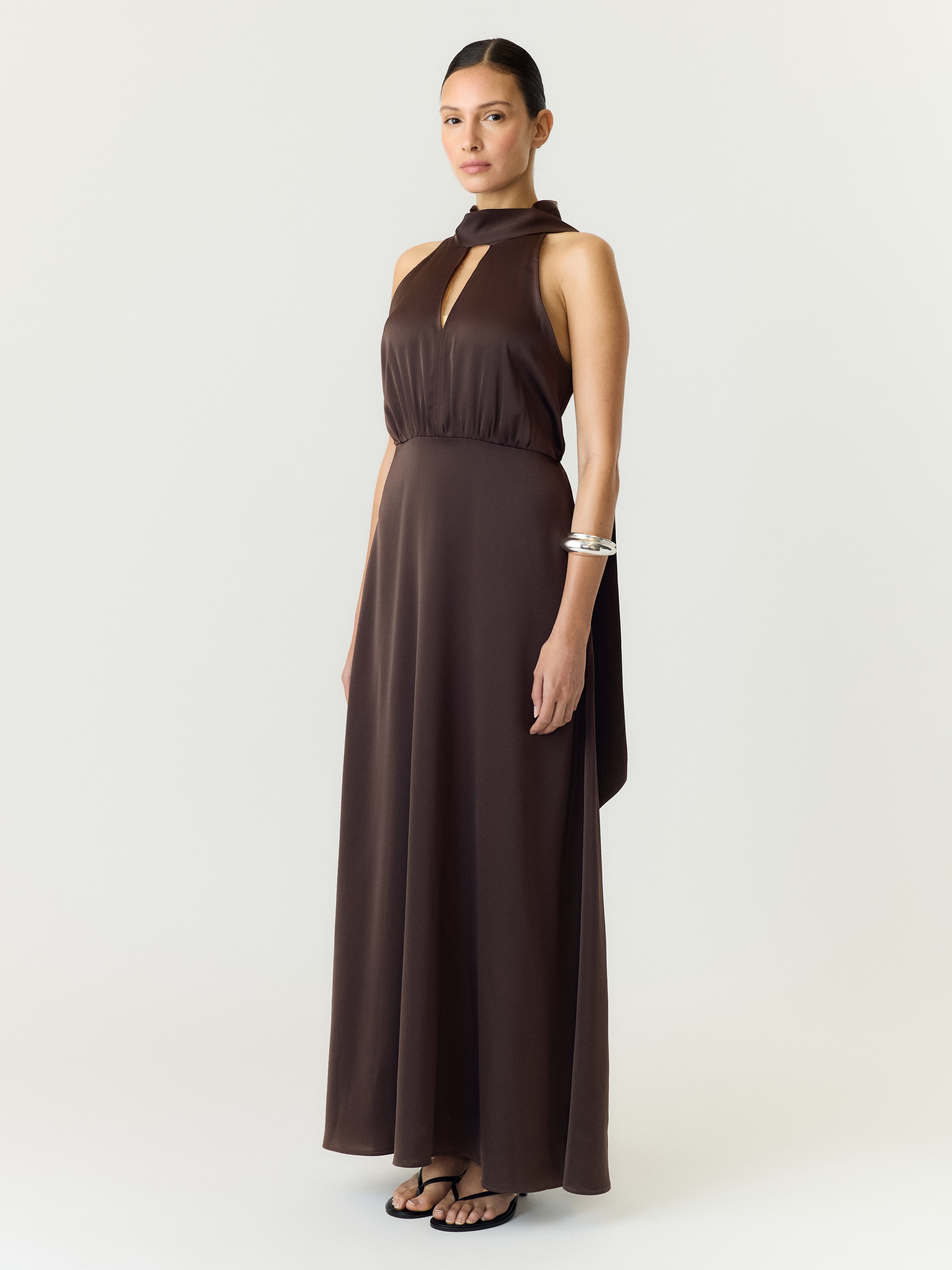 Y.A.S Maxikleid »YASTHEA SL MAXI DRESS S. NOOS« Materialmix, regular fit