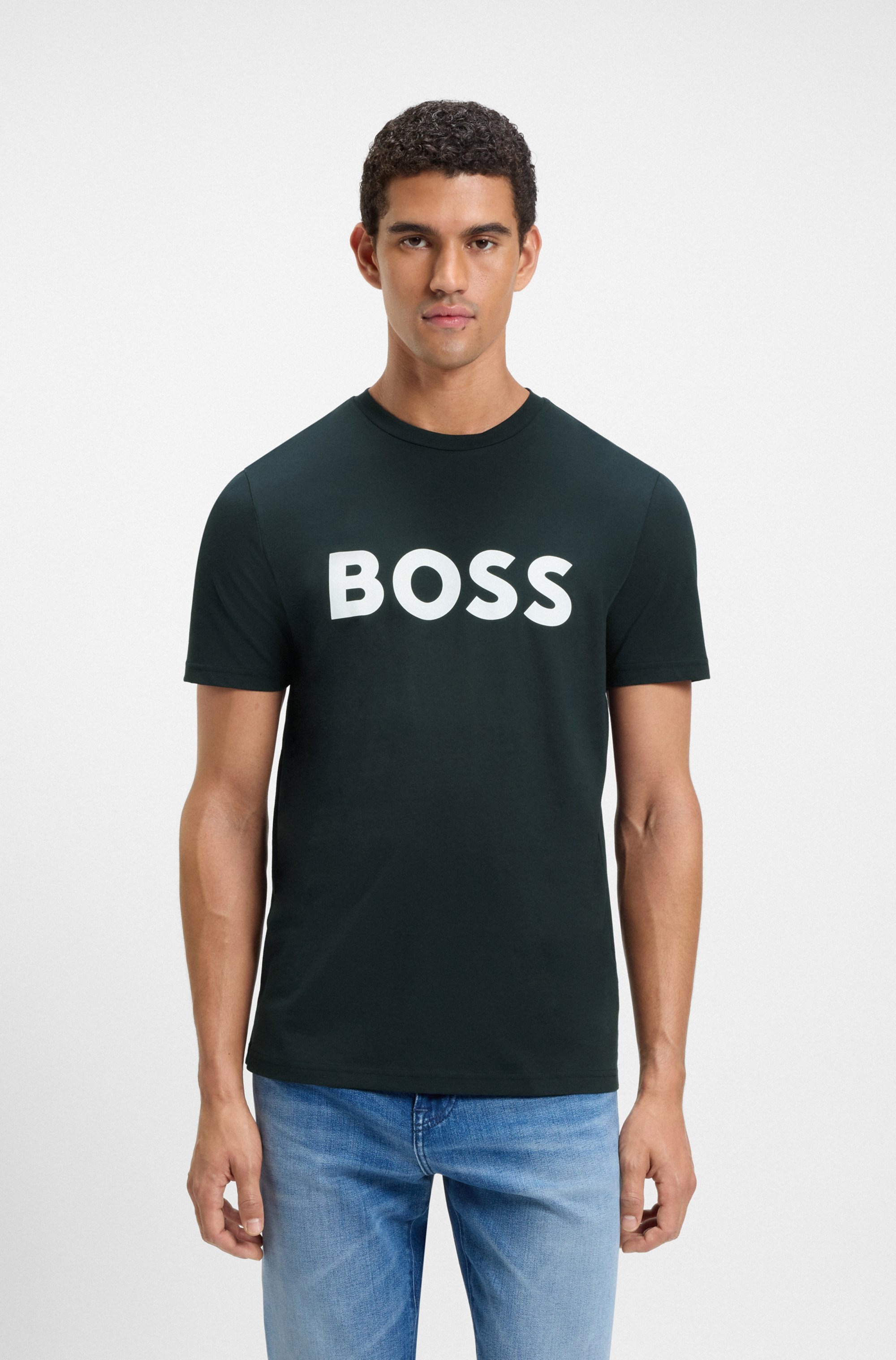 Boss Orange T-Shirt »Thinking« 1 Stk. Rundhalsausschnitt, Regular Fit, Großer Logodruck