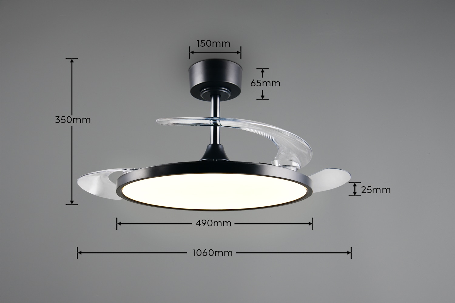 REALITY Leuchten LED Deckenleuchte »KASFJORD  mit Ventilator, Deckenventilator mit Licht inklFernbedienung« LED-Board 1 Stk. warmweiß - kaltweiß 6 Geschwindigkeiten Timer Vor- & Rücklauf LED dimmbar CCT Nachtlicht
