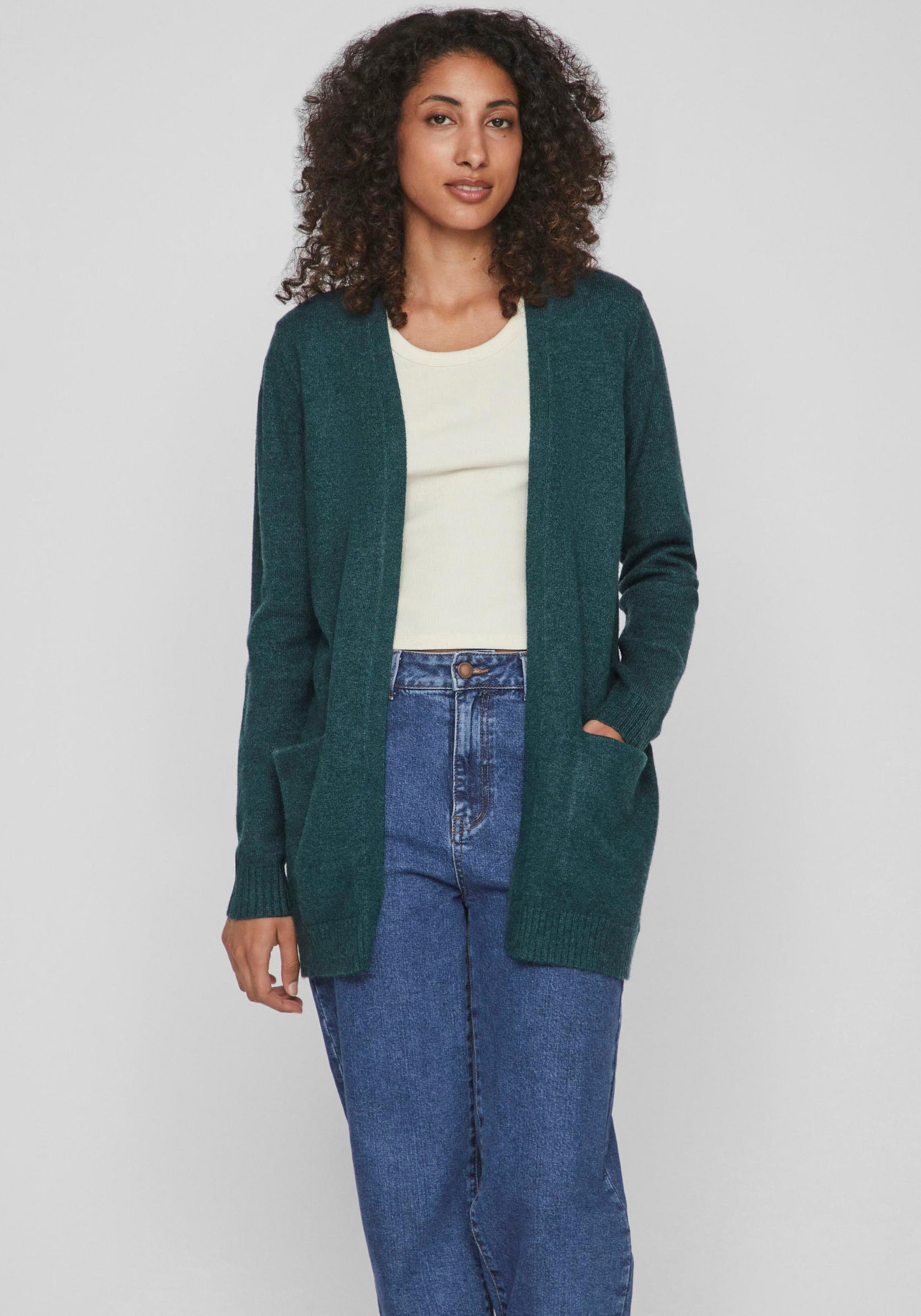 Vila Strickjacke »VIRIL OPEN L/S KNIT CARDIGAN - NOOS« Viskosemischung, regular fit