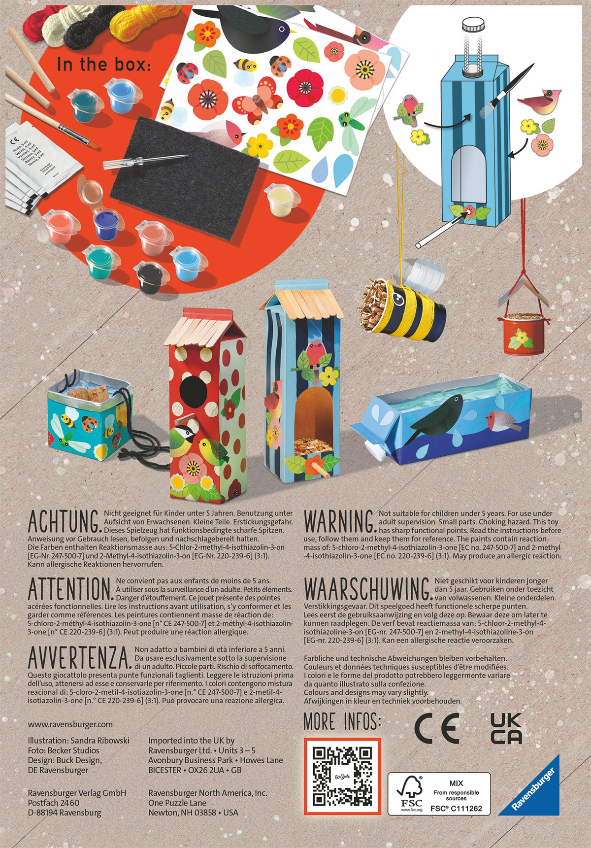 Ravensburger Kreativset »Eco Create, Helping Birds & Bees«, Upcycling und basteln in einem
