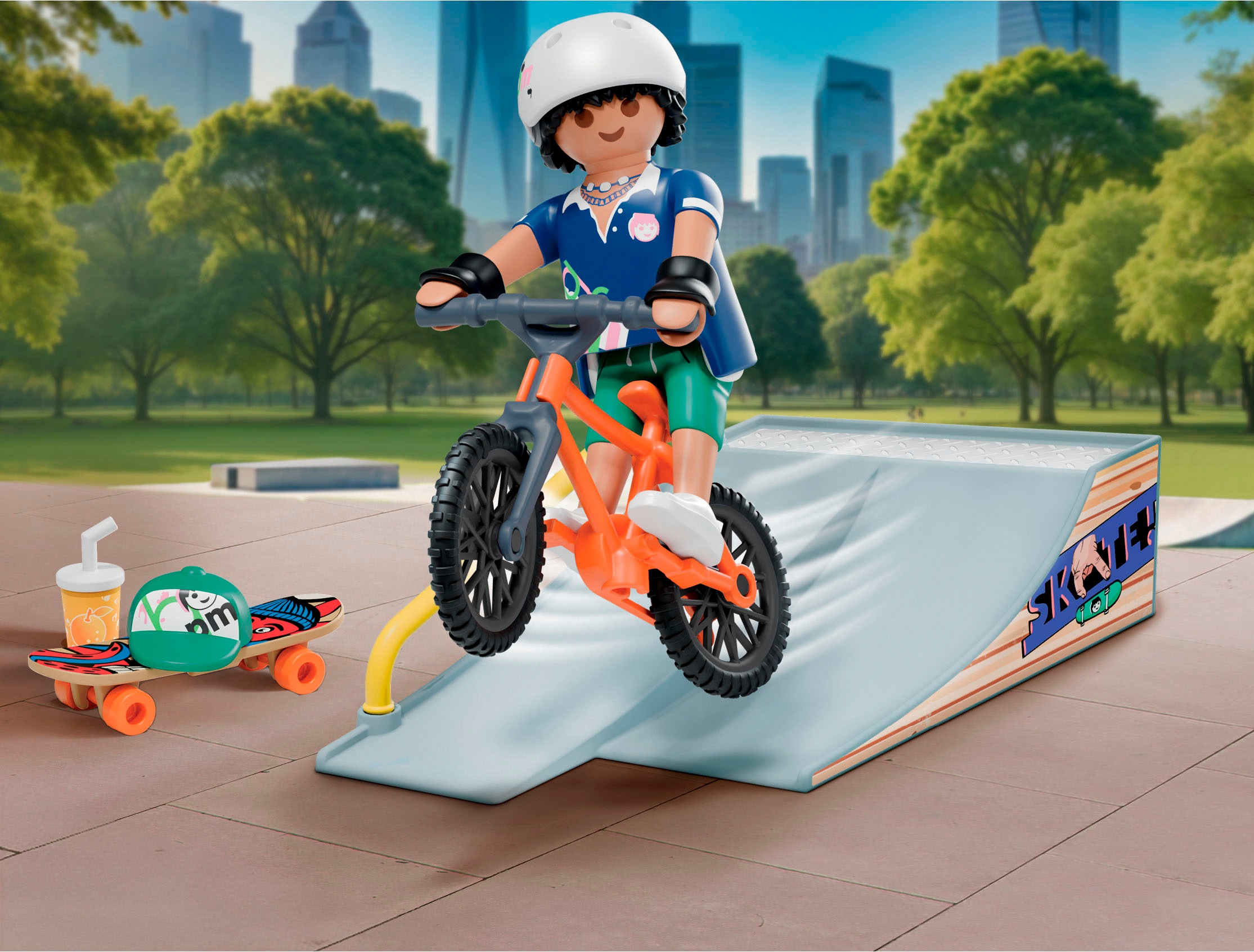 Playmobil® Konstruktions-Spielset »Skateboard mit Rampe (71798), My Life«, (17 St.), Made in Europe
