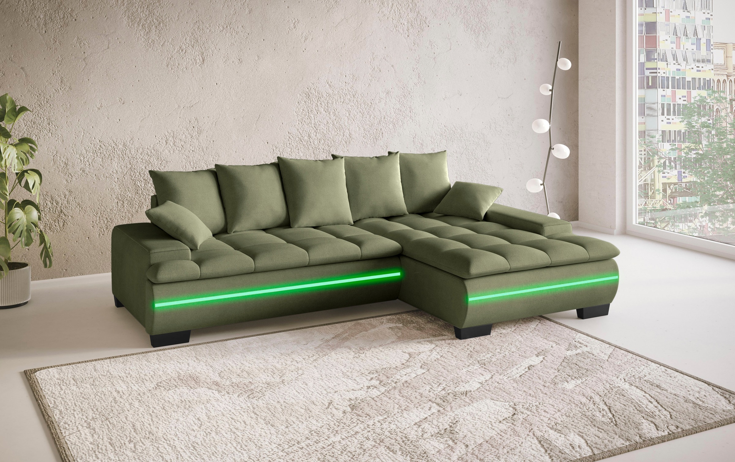 Mr. Couch Ecksofa »Haiti II, L-Form«, RGB-LED Beleuchtung, Kaltschaum, wahl günstig online kaufen