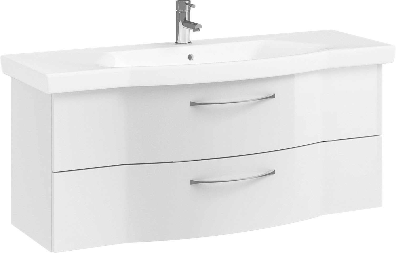 Saphir Badmöbel-Set »6005 Sprint 3-teilig, Keramik-Waschtisch mit LED-Spiegelschrank« 4 Stk. tlg.
