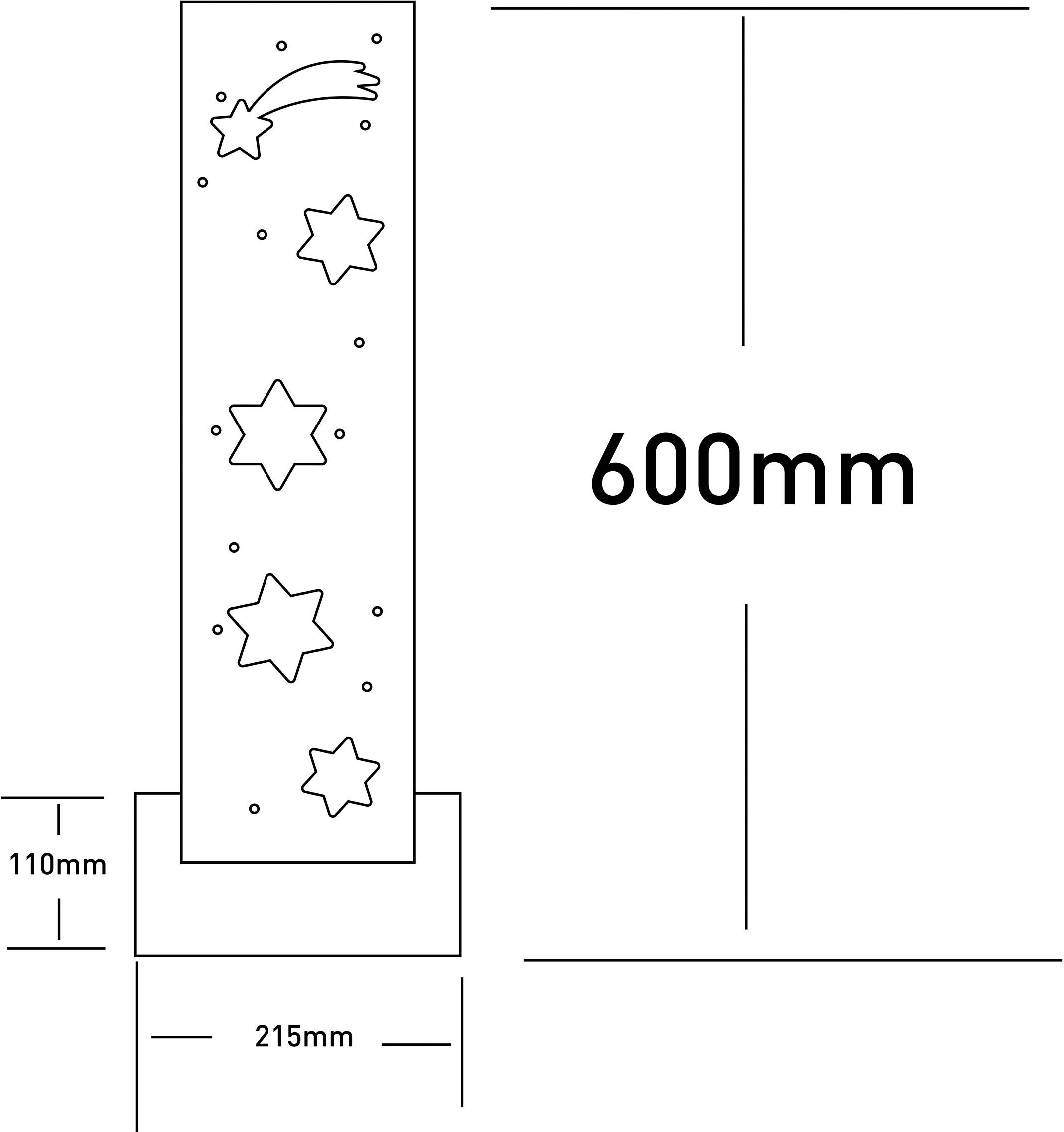 näve LED Dekoobjekt »Sterne, Weihnachtsdeko aus Holz«, Leuchtmittel LED-Board | LED fest integriert, Holz-Stehleuchte, Höhe ca. 60 cm, Batteriebetrieben