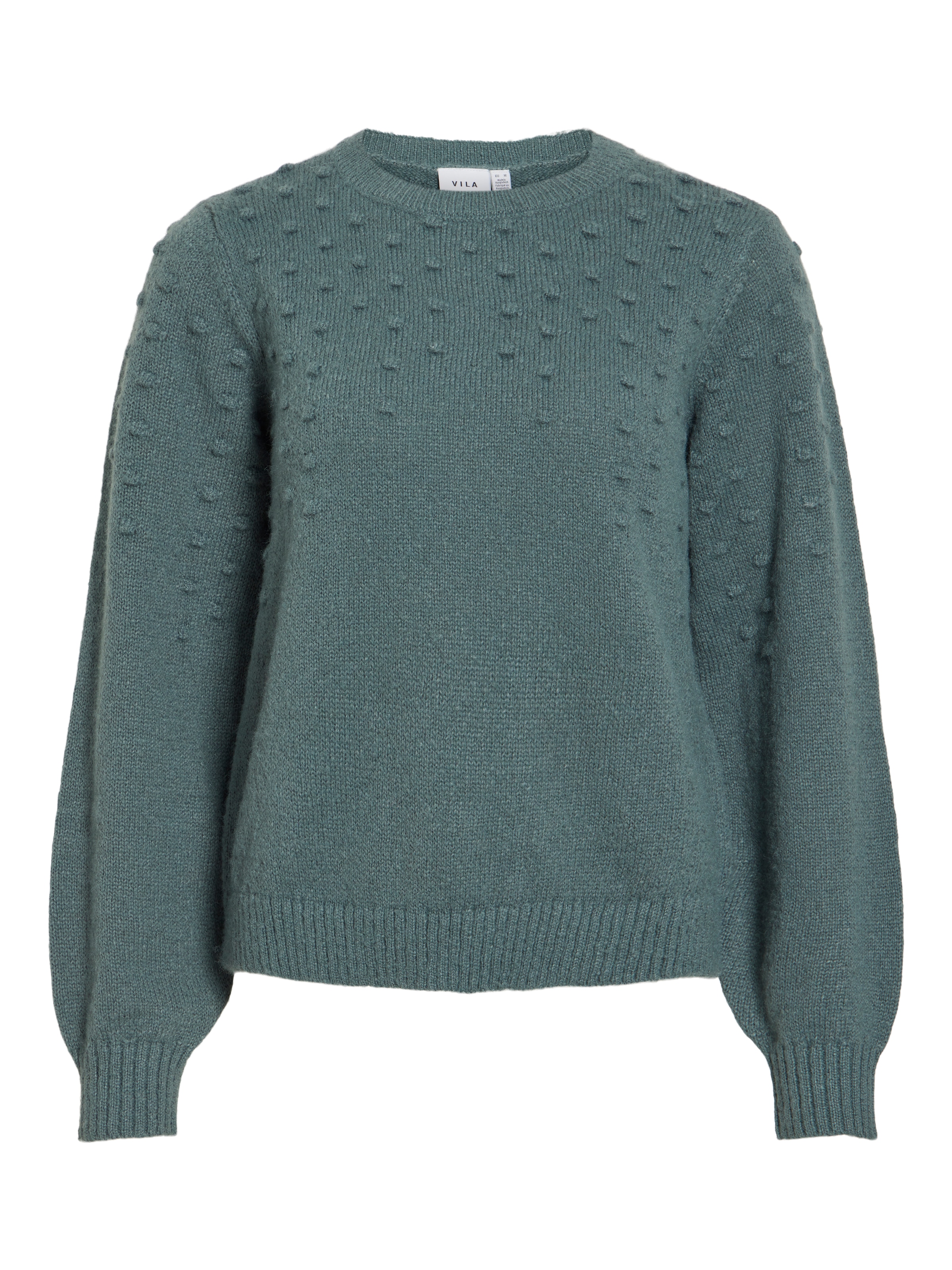 Vila Rundhalspullover »VITULI O-NECK L/S DOT KNIT TOP-NOOS« Kunstfaser, normal geschnitten