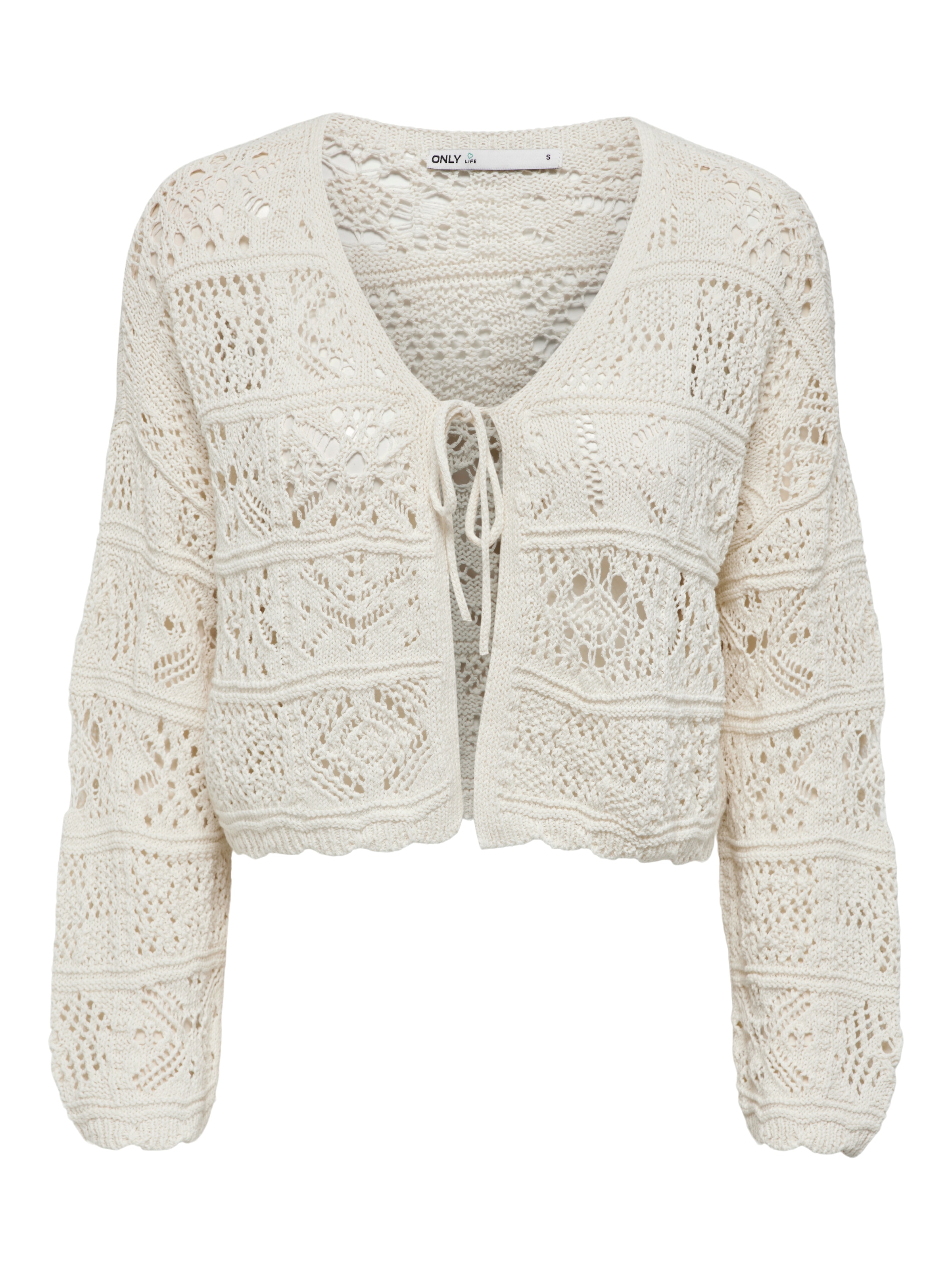 ONLY Strickjacke »ONLBEACH LIFE 7/8 O-N CARDIGAN KNT NOOS« mit Häkel-Details
