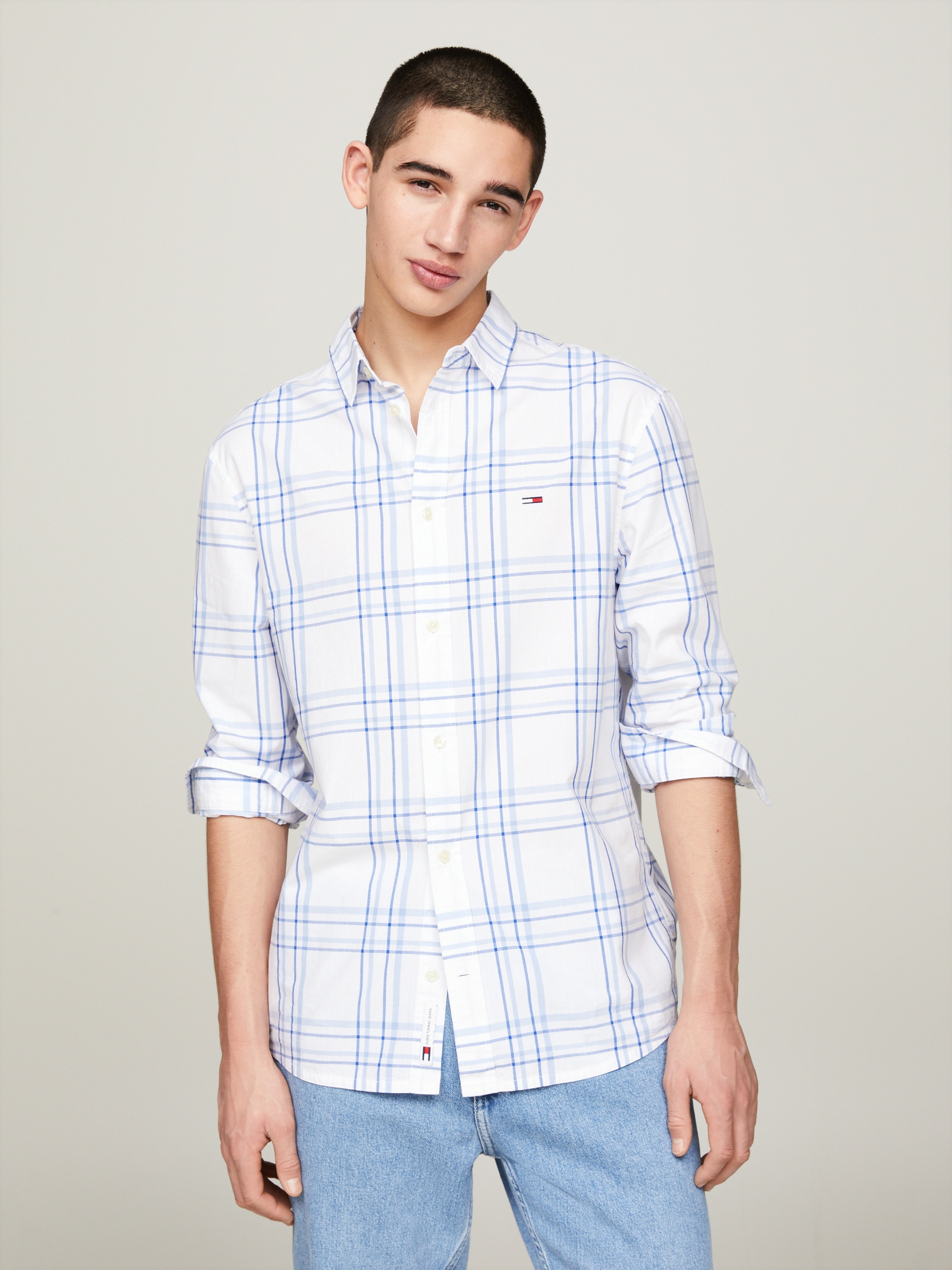 Tommy Jeans Langarmhemd »TJM REG POPLIN CHECK SHIRT«