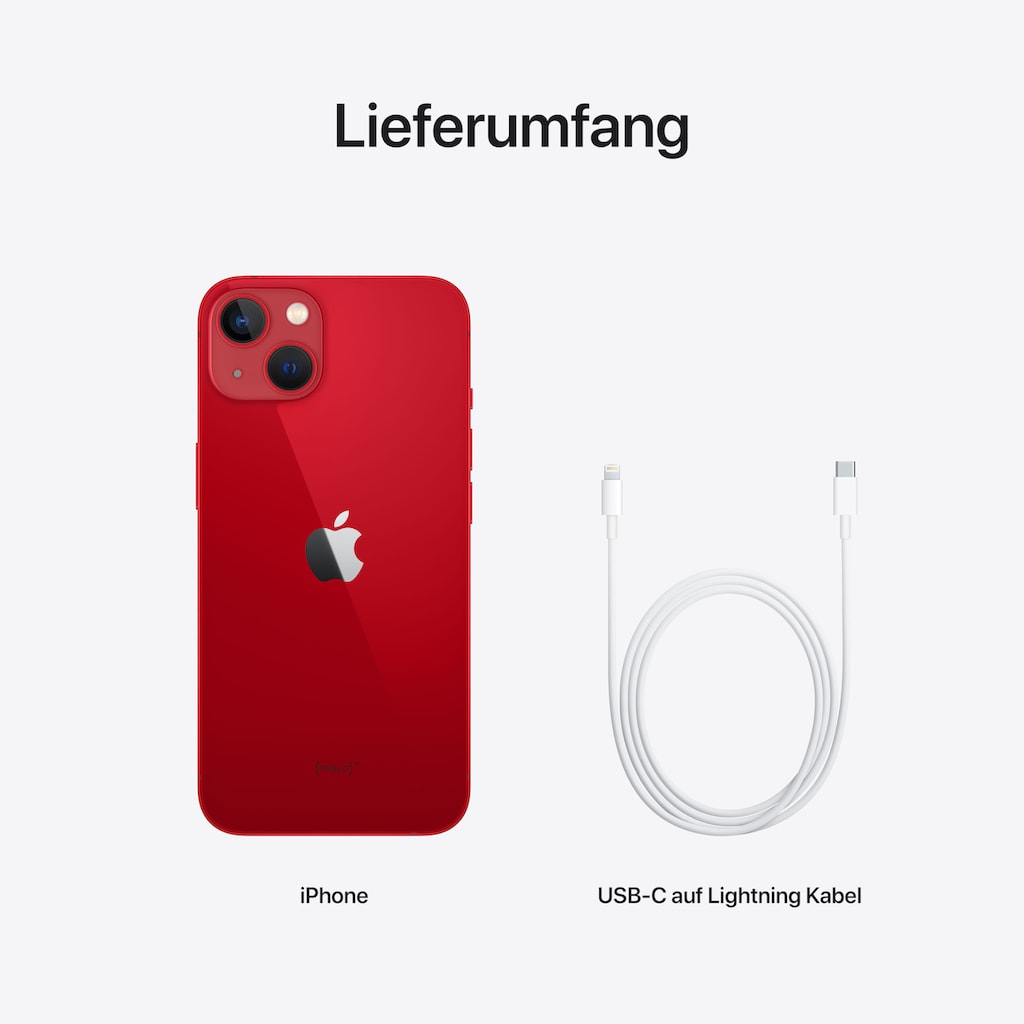 Apple Smartphone »iPhone 13«, Red, 15,4 cm/6,1 Zoll, 512 GB Speicherplatz, 12 MP Kamera