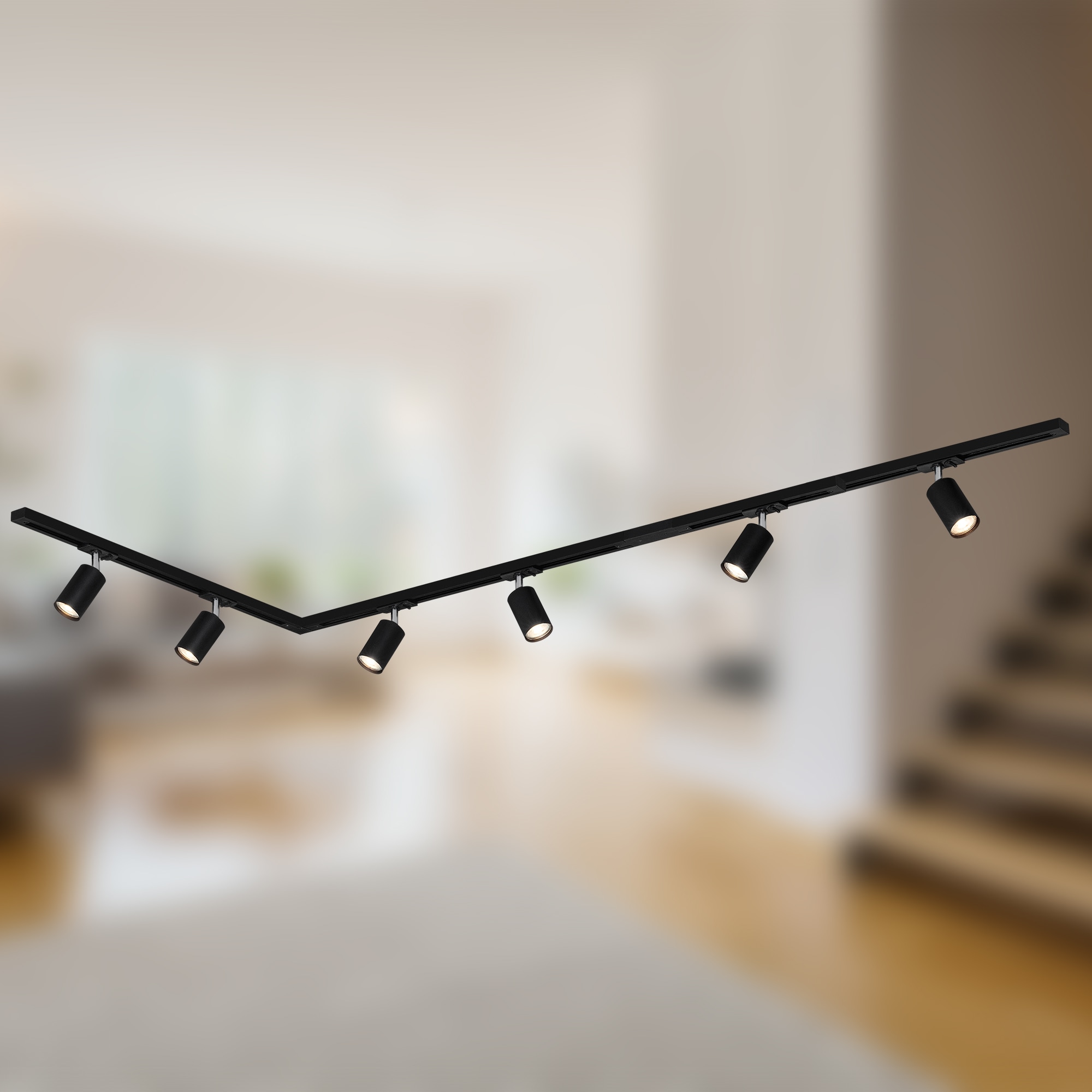 Briloner Leuchten Schienensystem-Sets »RAIL« GU10 3 Stk. Schienensystem Rail 2,25 m Schwarz max.9W Decke Wohnzimmer Büro Küche