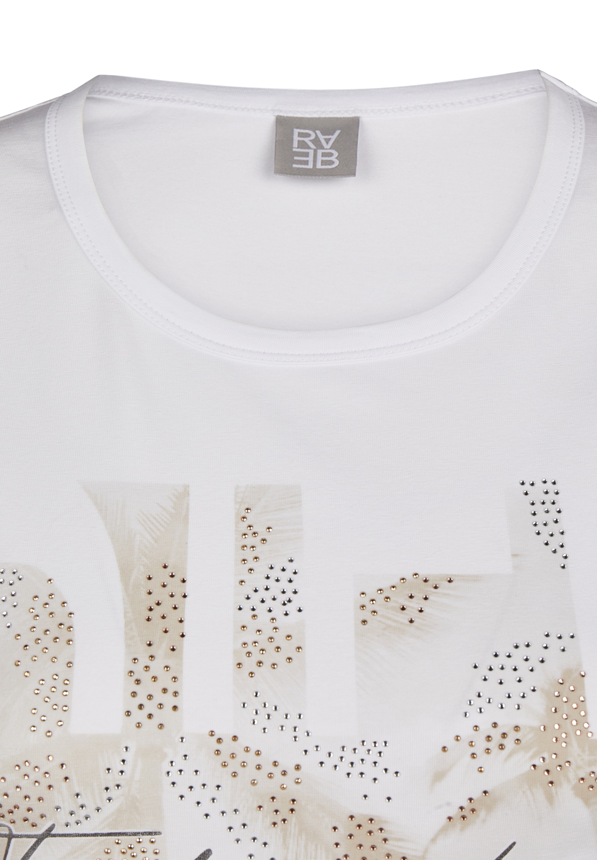 Rabe Rundhalsshirt, mit Glitzer-Print und Stretch