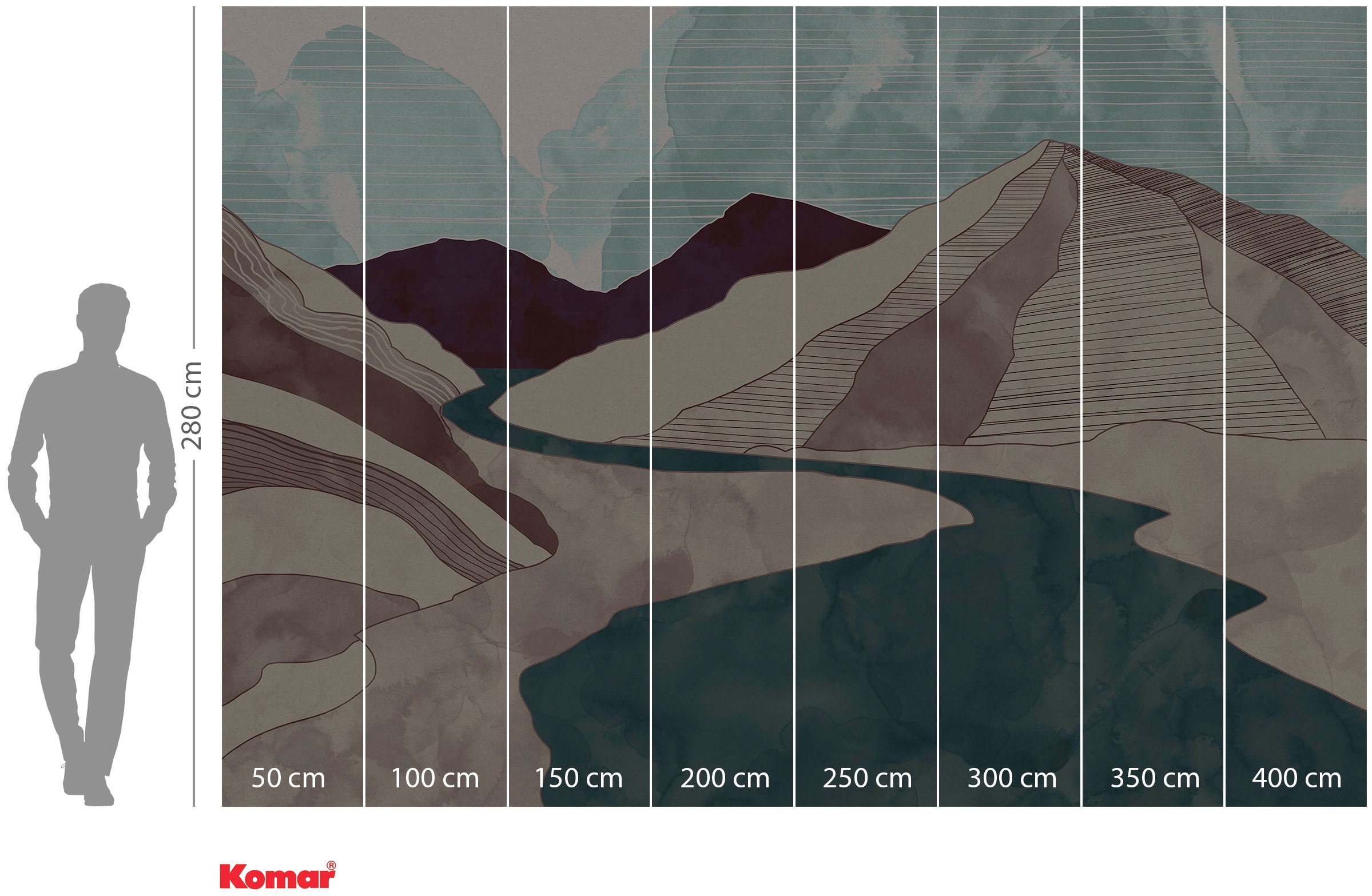 Komar Vliestapete »Digitaldruck Vlies - Terra - Größe 400 x 280 cm«, bedruckt, Wohnzimmer, Schlafzimmer