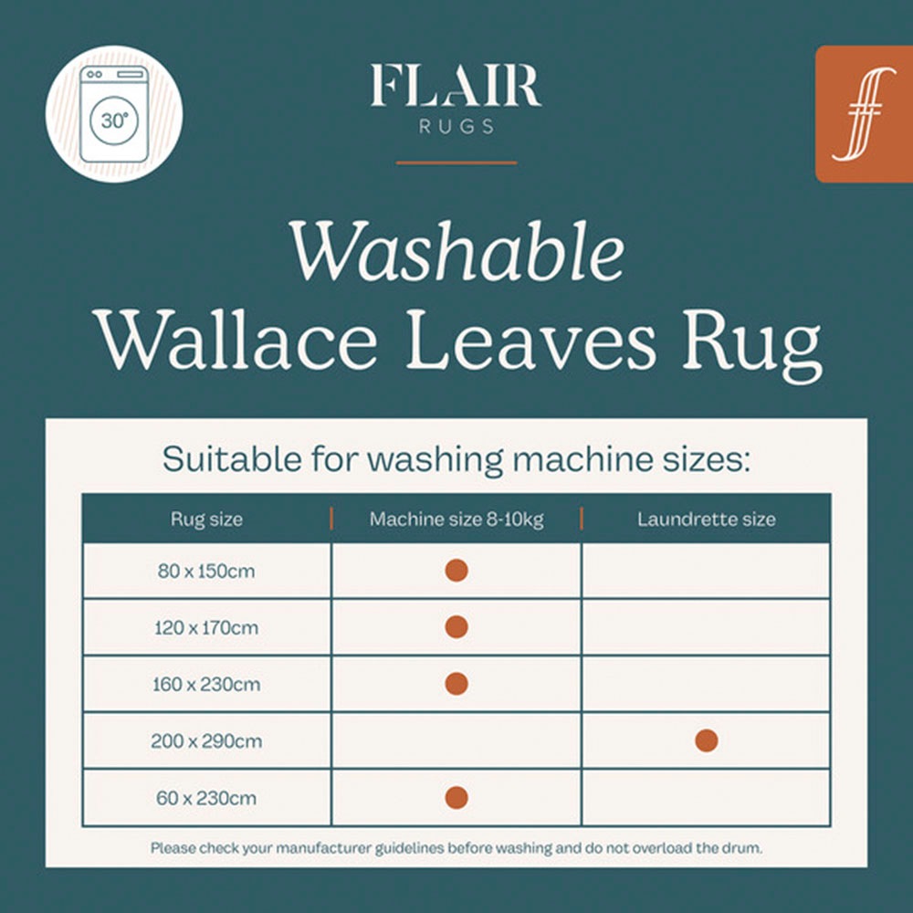 FLAIR RUGS Teppich »Wallace Leaves«, rechteckig, 4 mm Höhe, Waschbarer Teppich