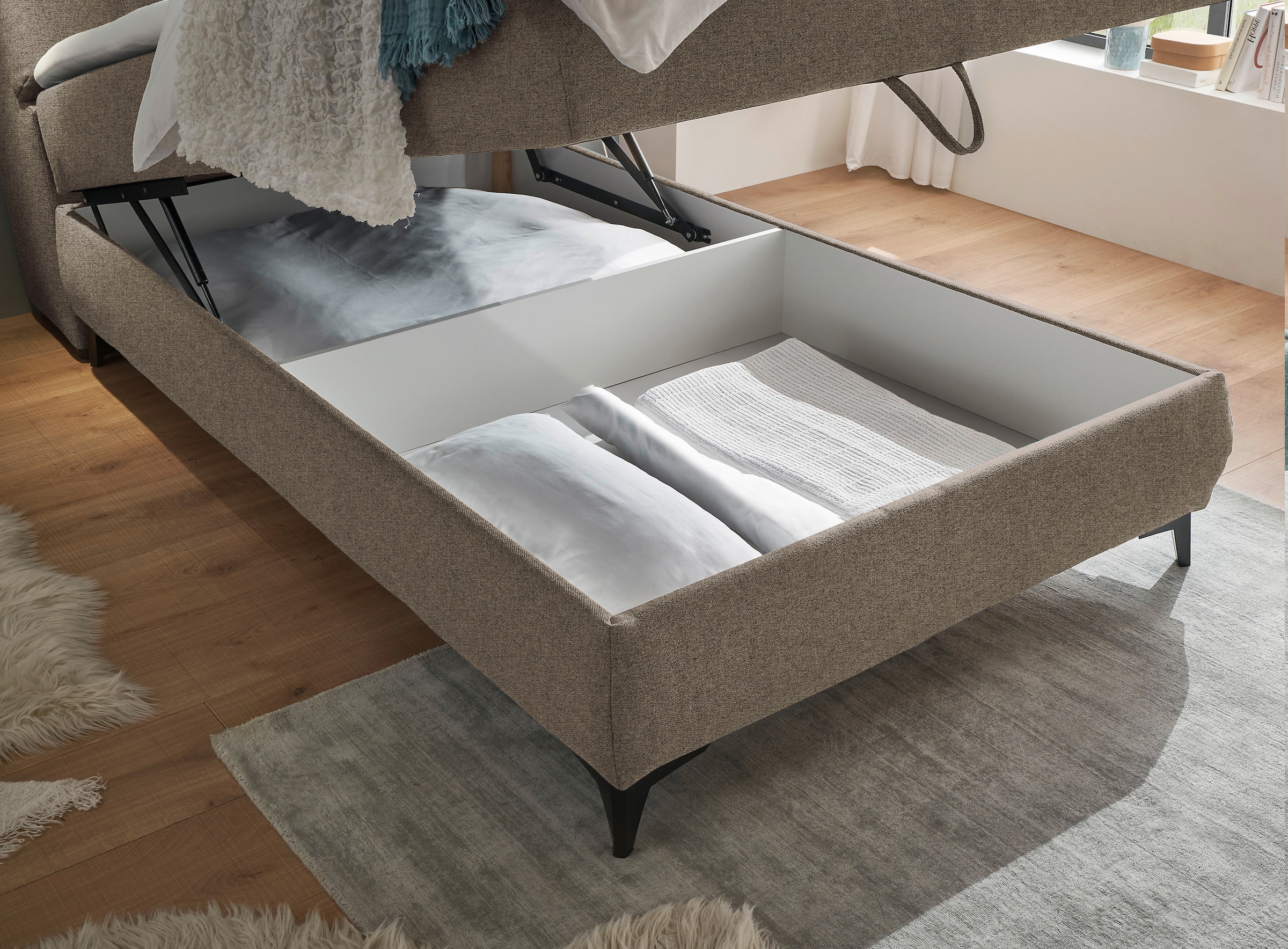 ED EXCITING DESIGN Boxbett »Atlantis«, mit Bettkasten und Stauraum im Kopfteil
