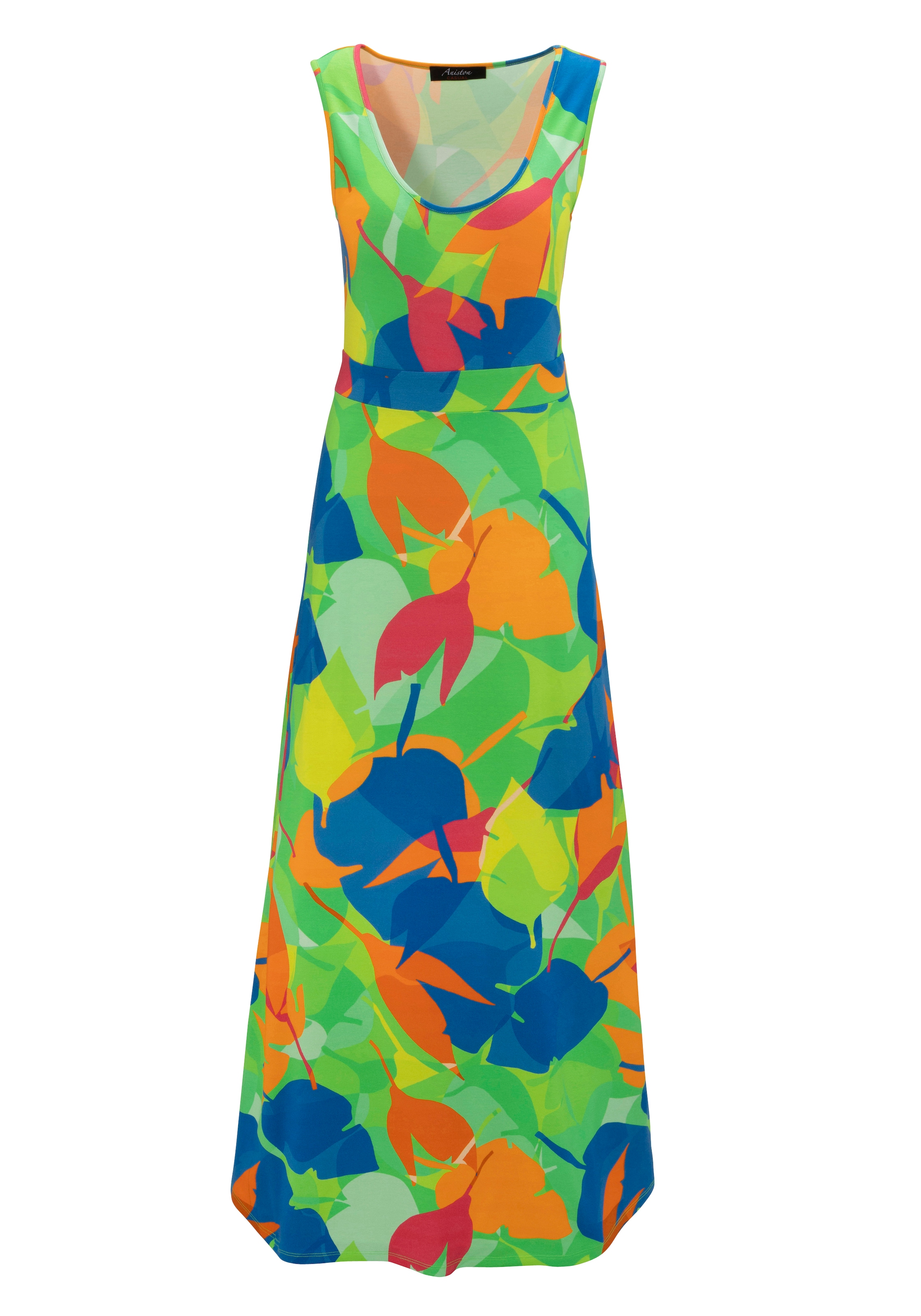 Aniston CASUAL Sommerkleid, mit graphischen Blumen und Blättern bedruckt - NEUE KOLLEKTION