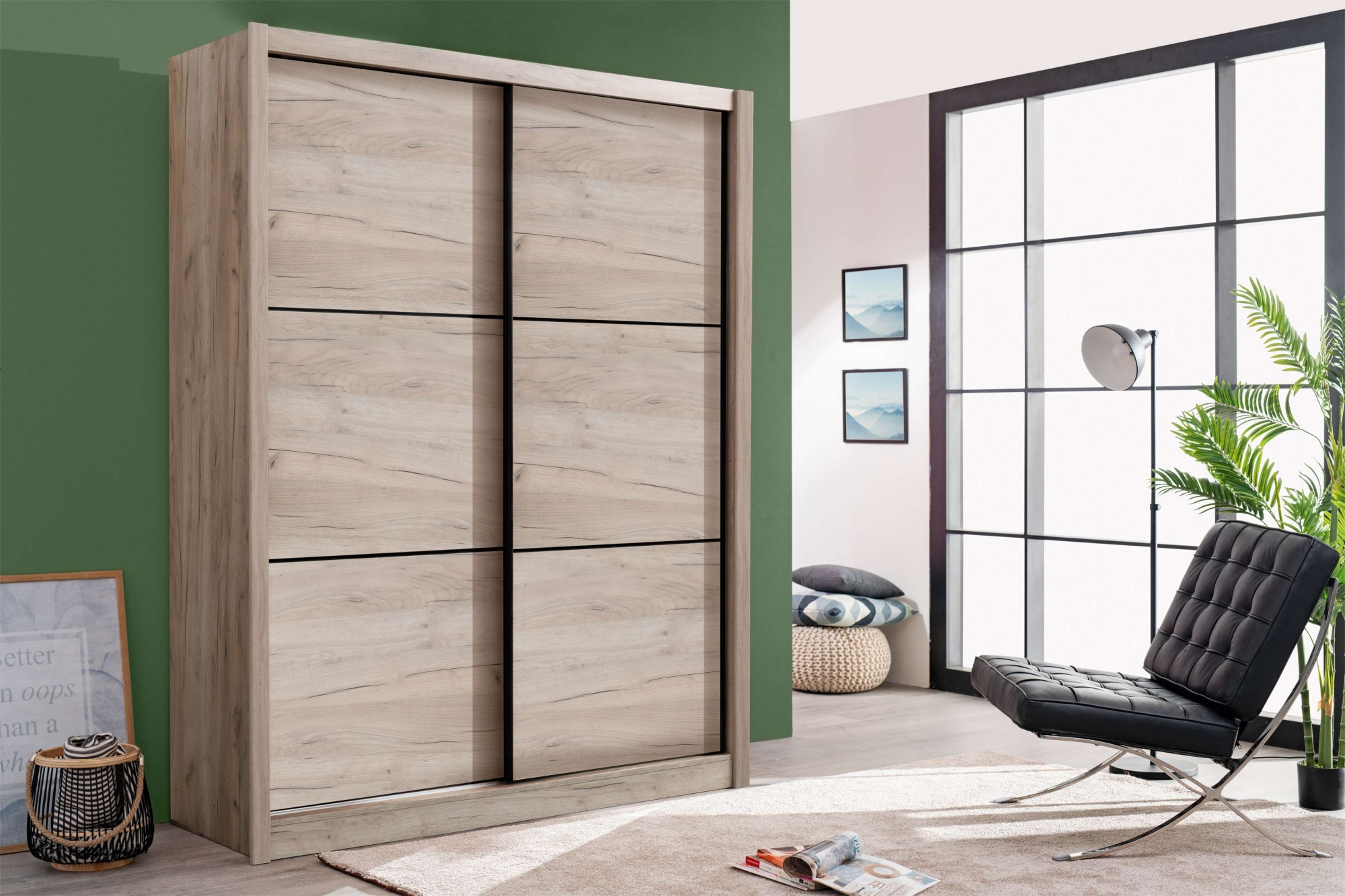INOSIGN Schwebetürenschrank »Navara Kleiderschrank Wäscheschrank«, in 3 Breiten, mit kompletter Innenausstattung, FSC®-zertifiziert