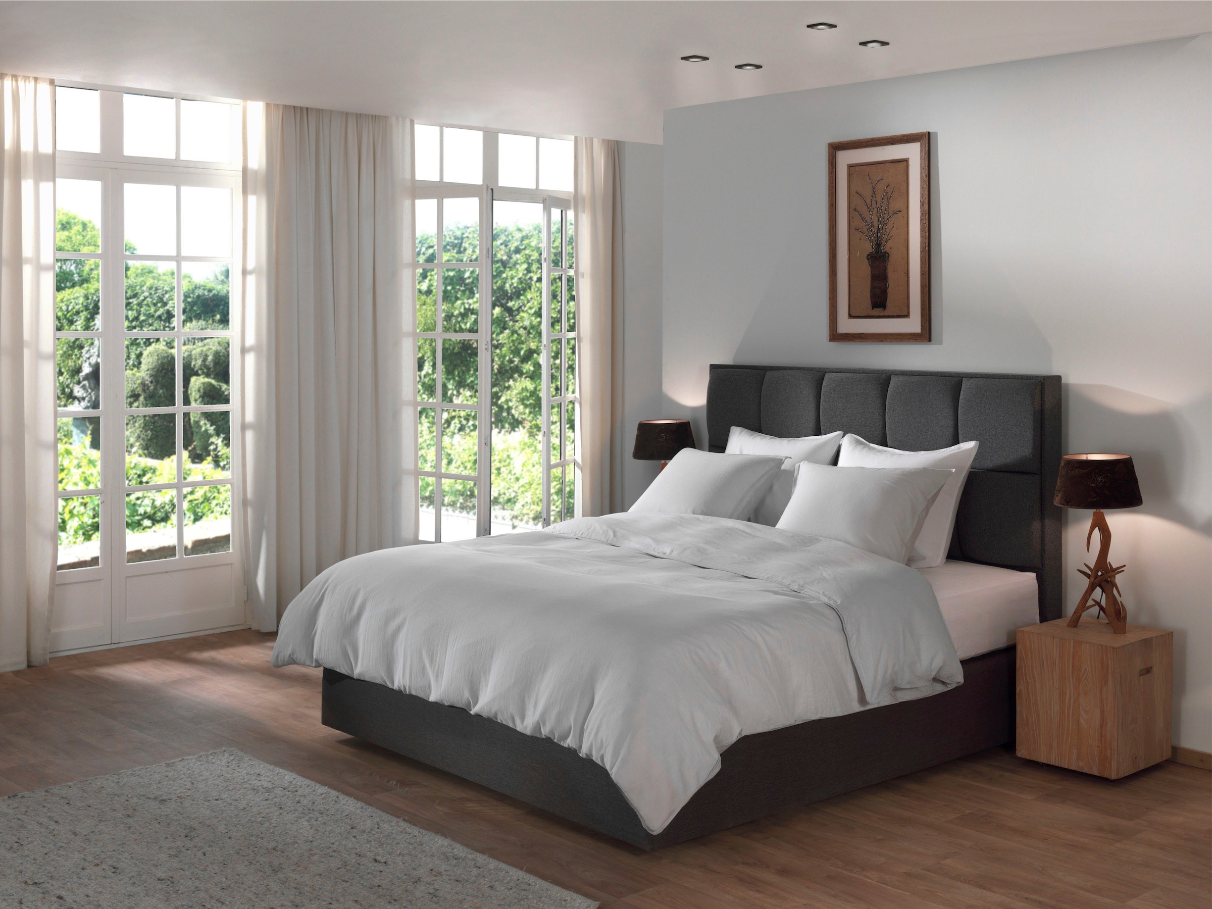 YELLOW Bettwäsche »Suite-Saint-Tropez« 2 Stk. tlg. Bettwäsche aus 55% Leinen und 45% Baumwolle, hochwertiges Perkal