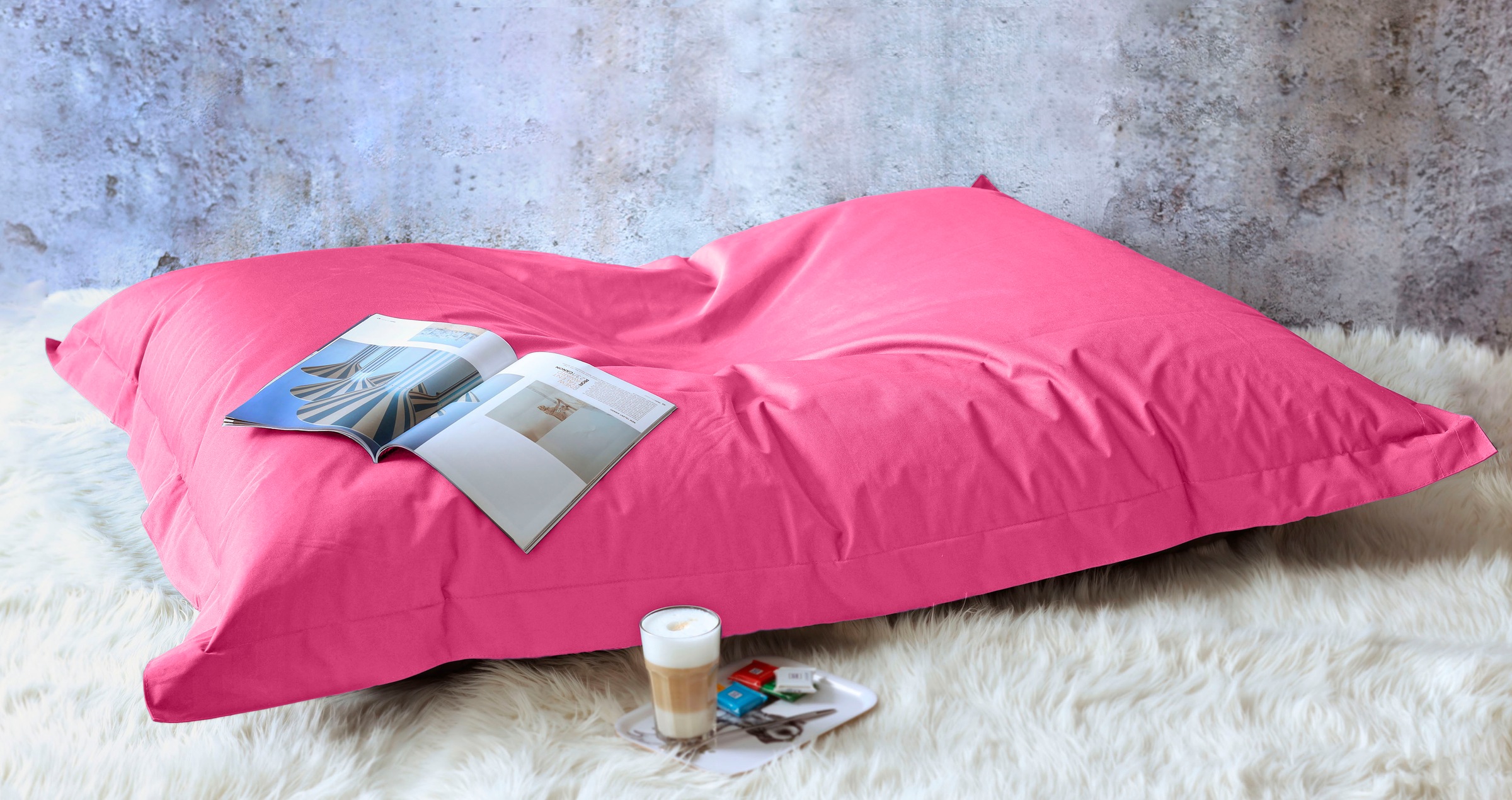 KINZLER Sitzsack »XXL Outdoorfähig« 1 Stk. tlg. Uni Farben, Outdoor geeignet, ideal im Wohnzimmer & Kinderzimmer pink Bezug: 100% Polyester