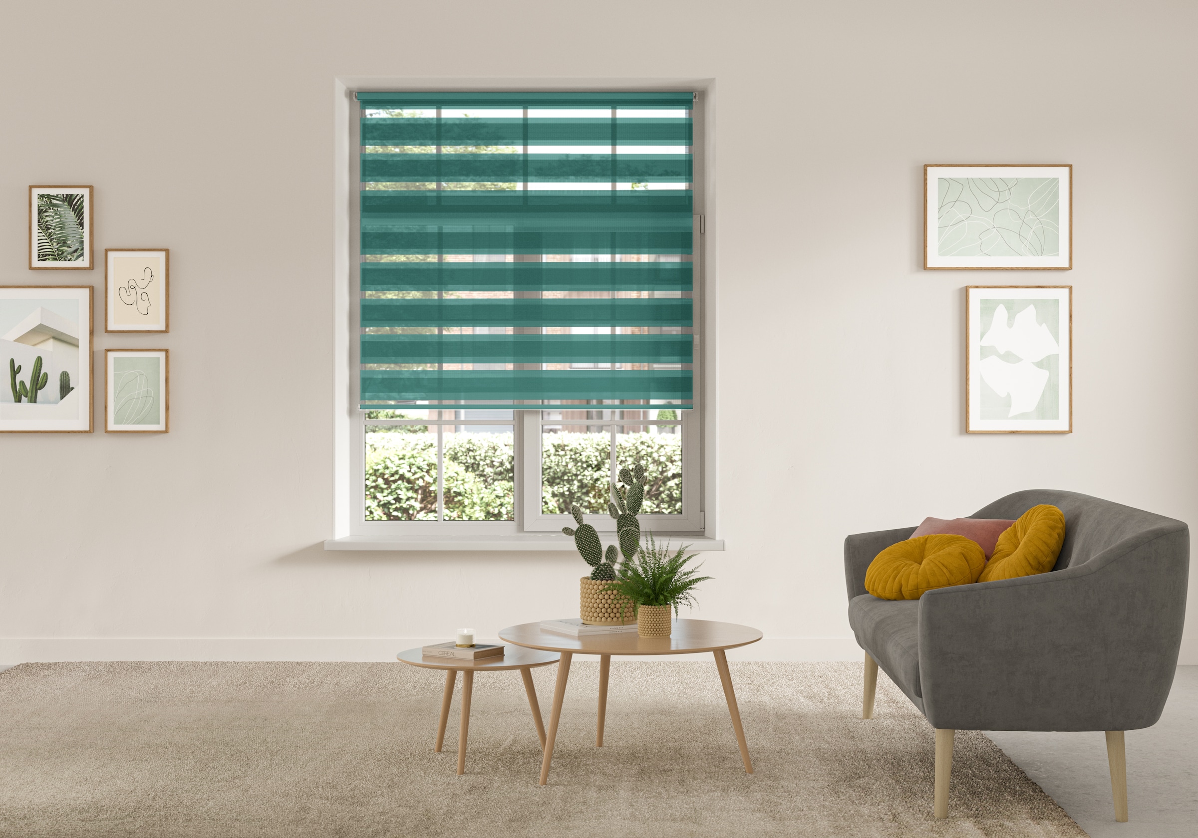 my home Doppelrollo »MARANO«, Lichtschutz, ohne Bohren, freihängend, im Fixmaß, Rollo mit Klemmträger
