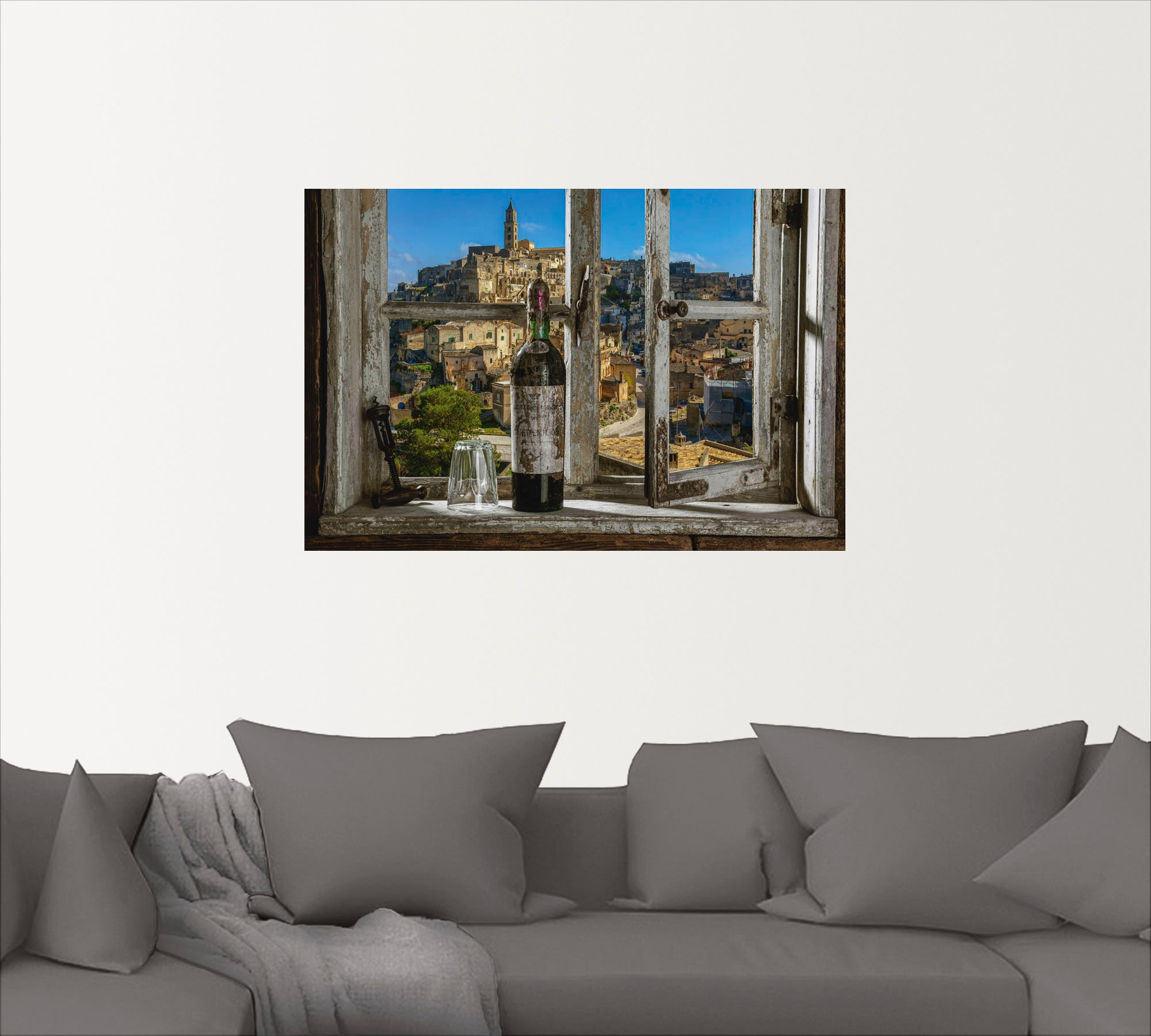 Artland Wandbild »Blick aus dem Fenster Matera, Italien«, Fenster & Türen, günstig online kaufen