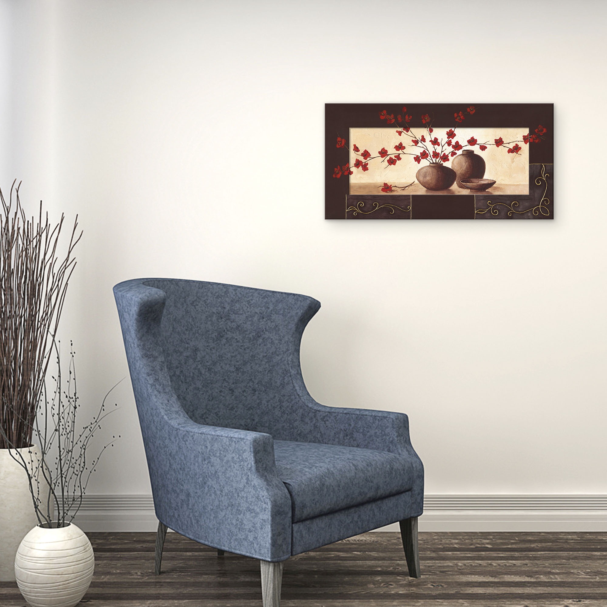 Artland Wandbild »Stillleben mit roten Blüten II«, Vasen & Töpfe, (1 St.)