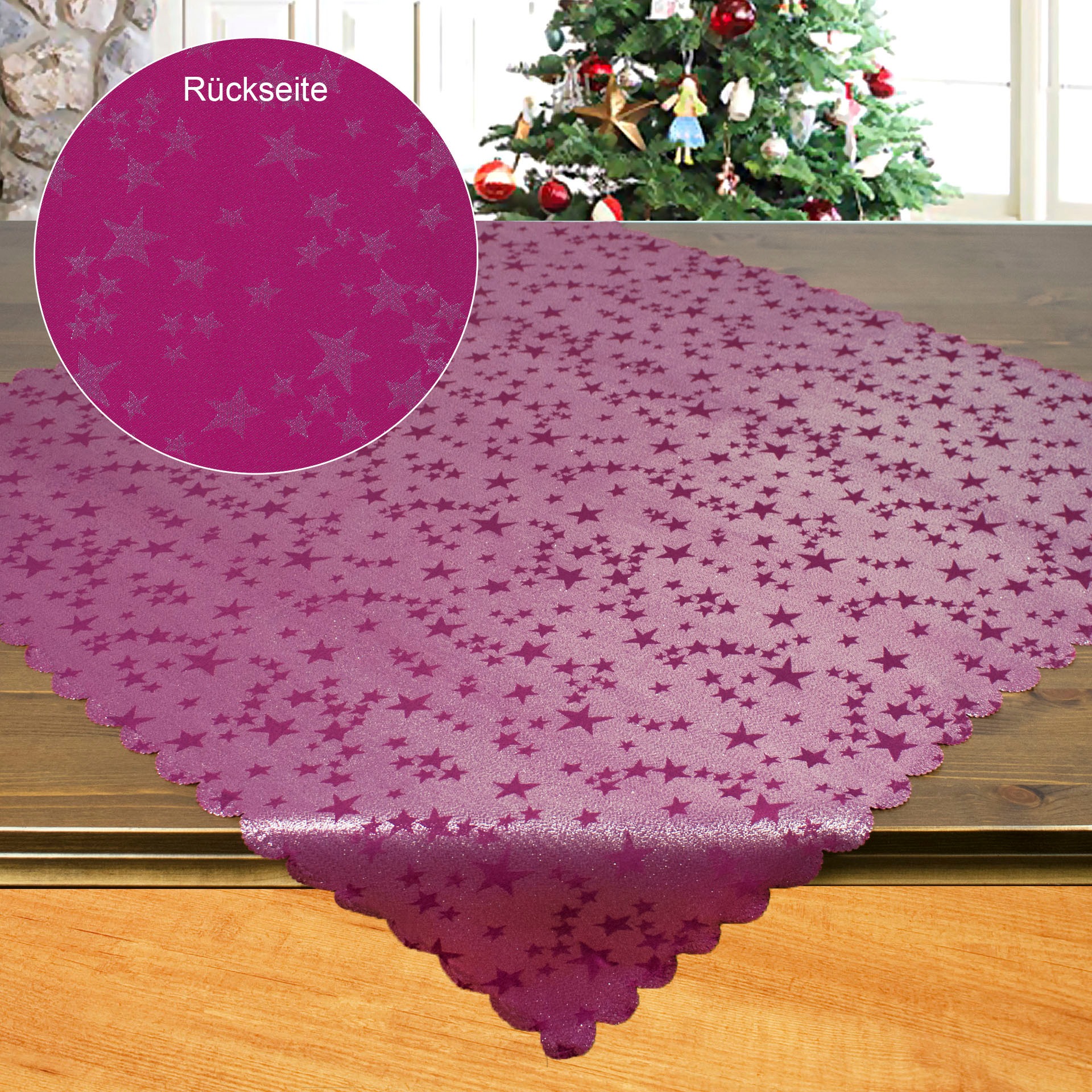 Delindo Lifestyle Mitteldecke »Sternchen allover« mit Lurex-Sternchen günstig online kaufen