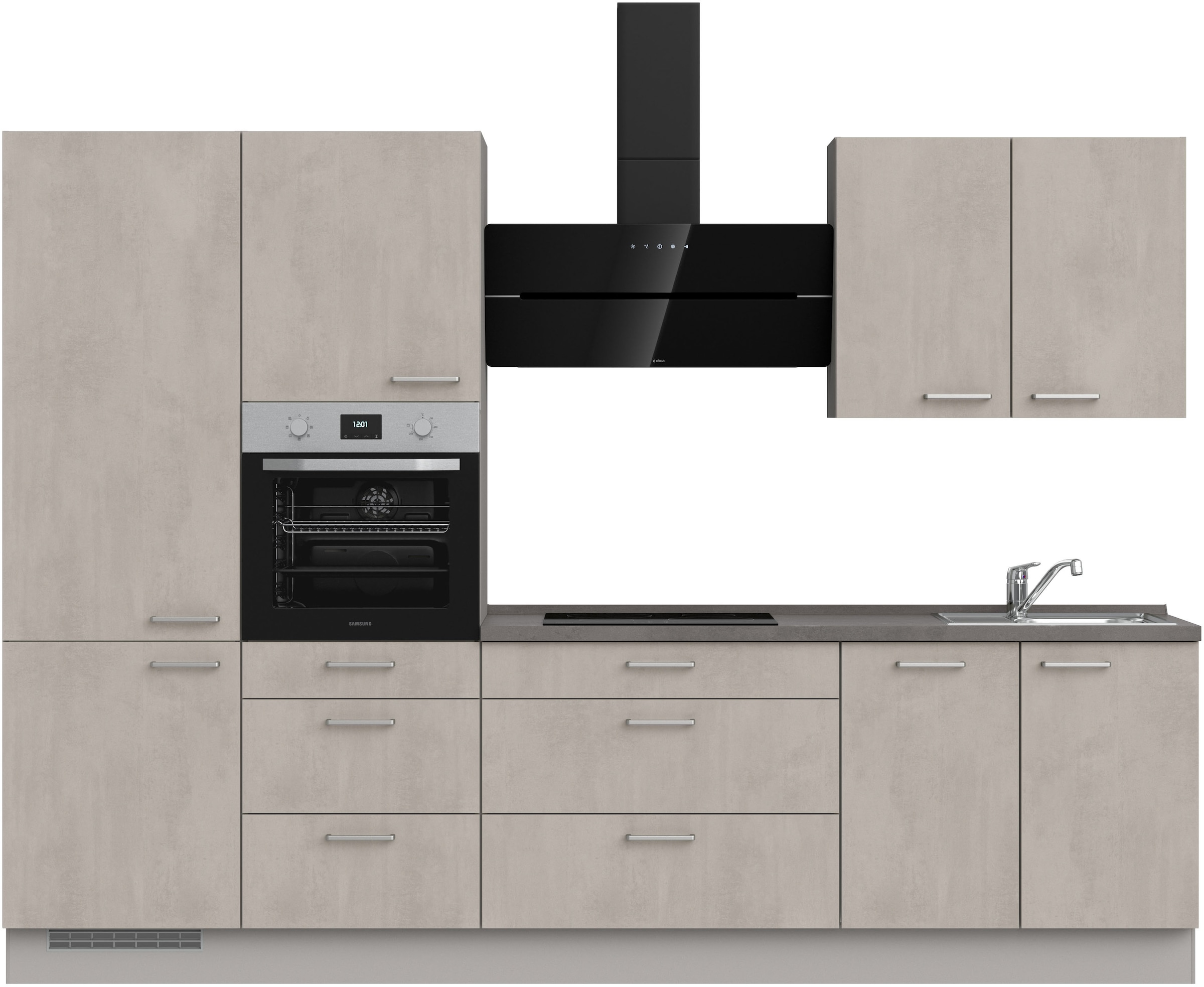 nobilia® Küchenzeile »"Riva II"« vormontiert, Ausrichtung wählbar, Breite 300 cm, wahlw. mit E-Geräten