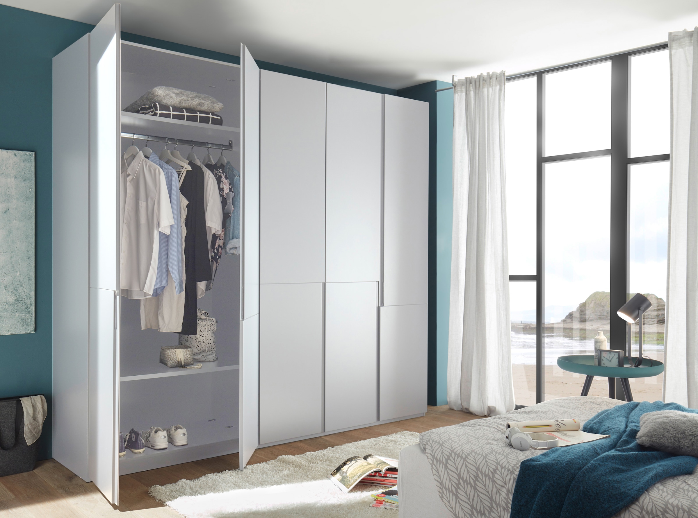 Schlafkontor Kleiderschrank »Ineo« weiß matt, Schlafzimmerschrank wahlweise in 2 Größen