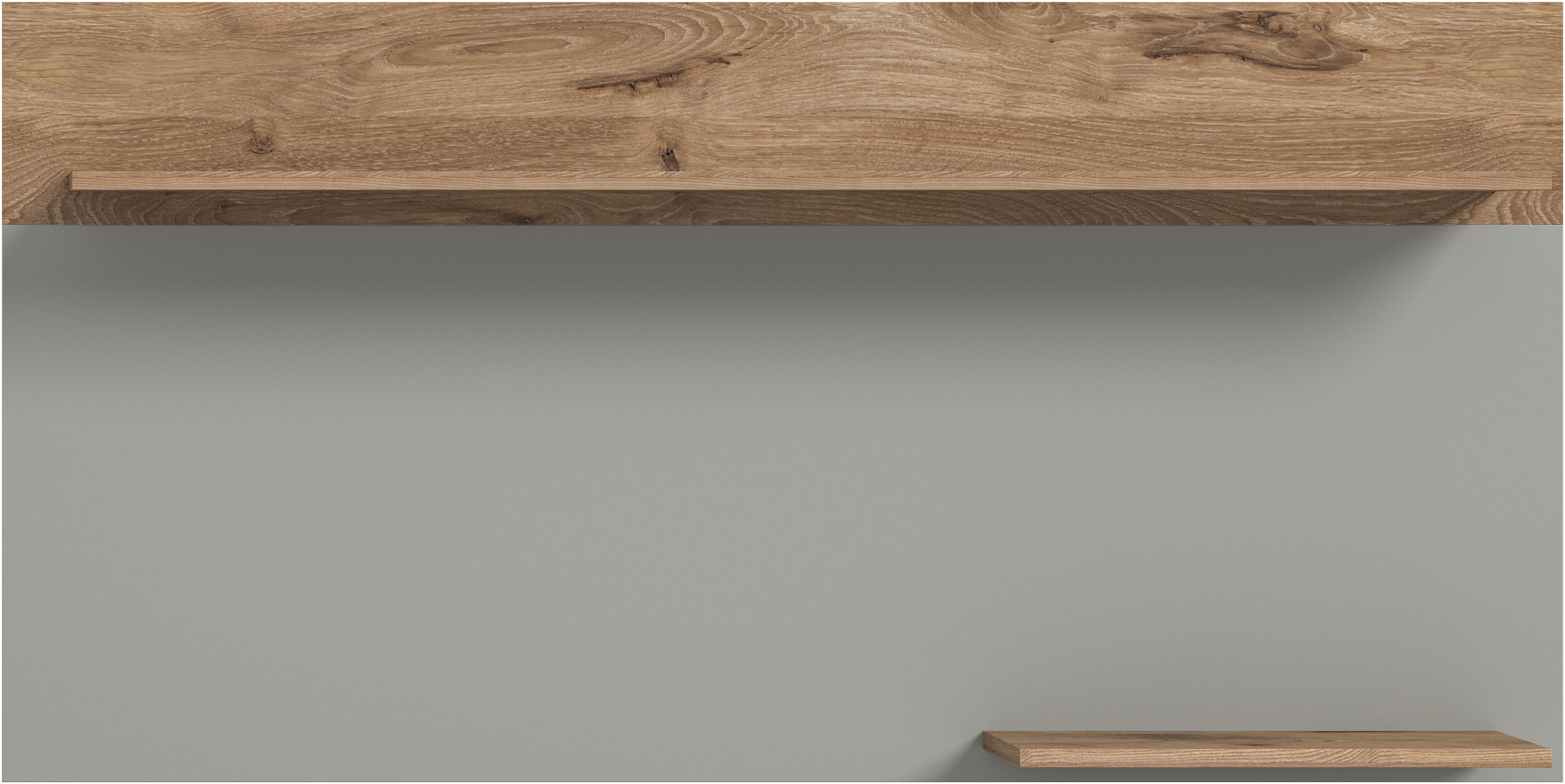 INOSIGN Wandboard »Spezia, Breite 140cm, in Hellgrau, 2 Ablageböden«, Wandregal, Regal, Wandablage, Hängeregal