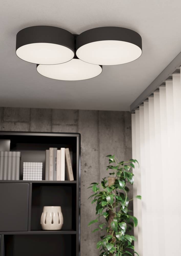 EGLO Deckenleuchte »BARBANO-Z Deckenlampe, schwarz weiß, ZigBee 3.0, Disco- günstig online kaufen