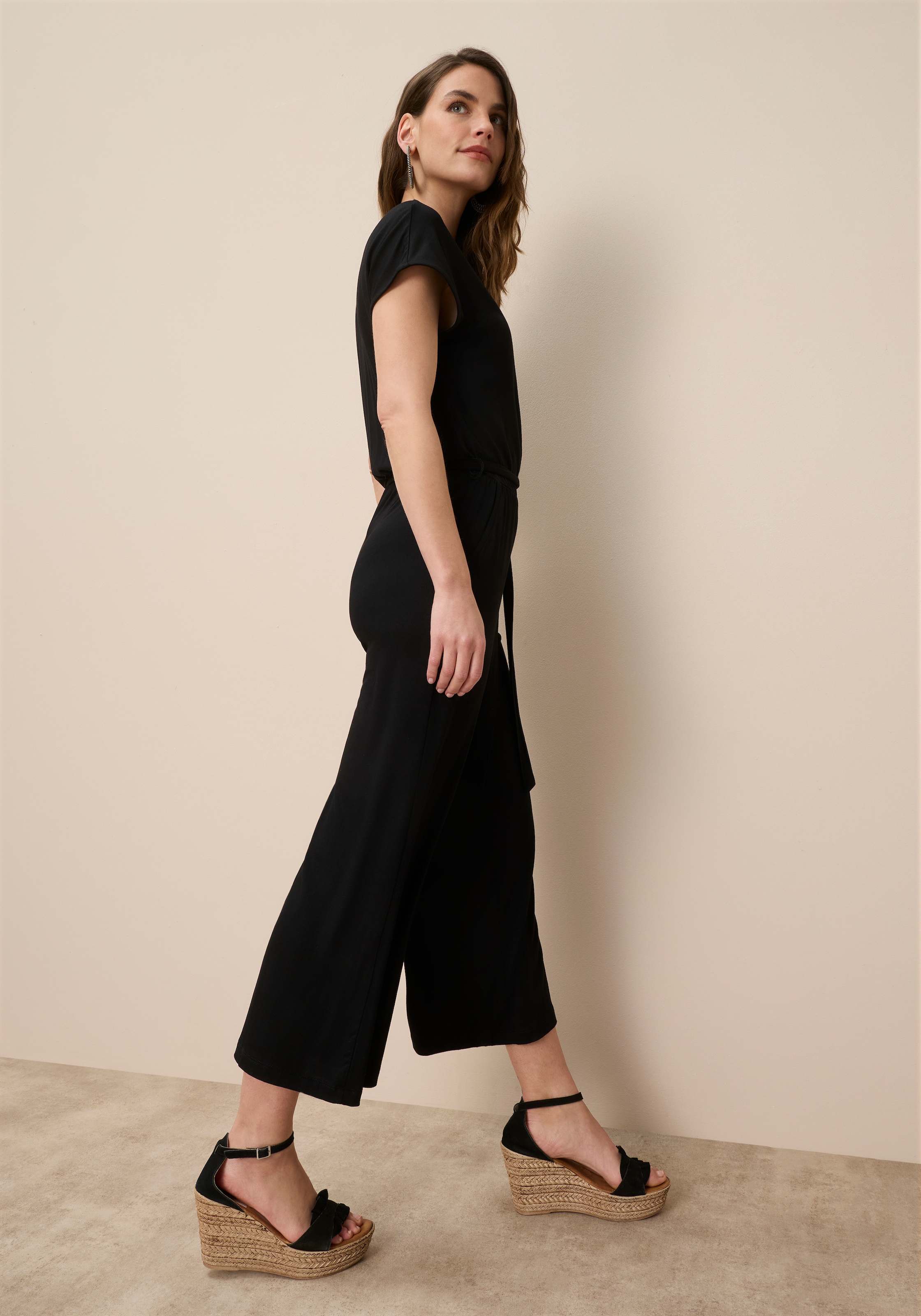 Tamaris Culotte-Overall mit Knopfleiste und Bindeband