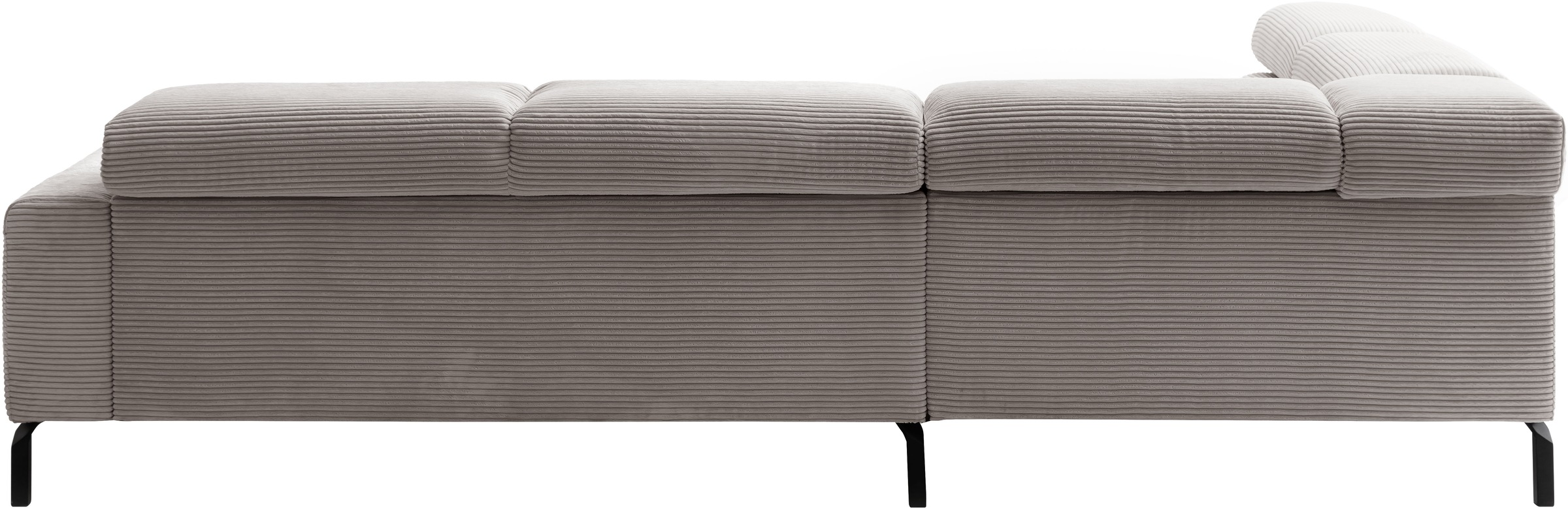 Places of Style Ecksofa »Antonelli, L-Form, inkl. Kopfteilverstellung, Breite 276 cm«, ohne Sitztiefenverstellung, in Cord, taupe
