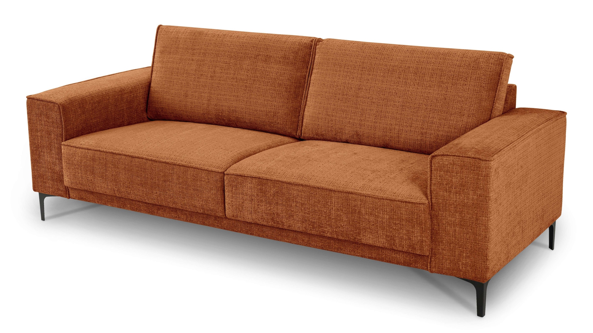 Places of Style 3-Sitzer »3er Sofa Oland, Struktur, Flachgewebe, Luxus-Microfaser, Boucle«, 224 cm, Wellenunterfederung, Skandi-Design, Metallfüße