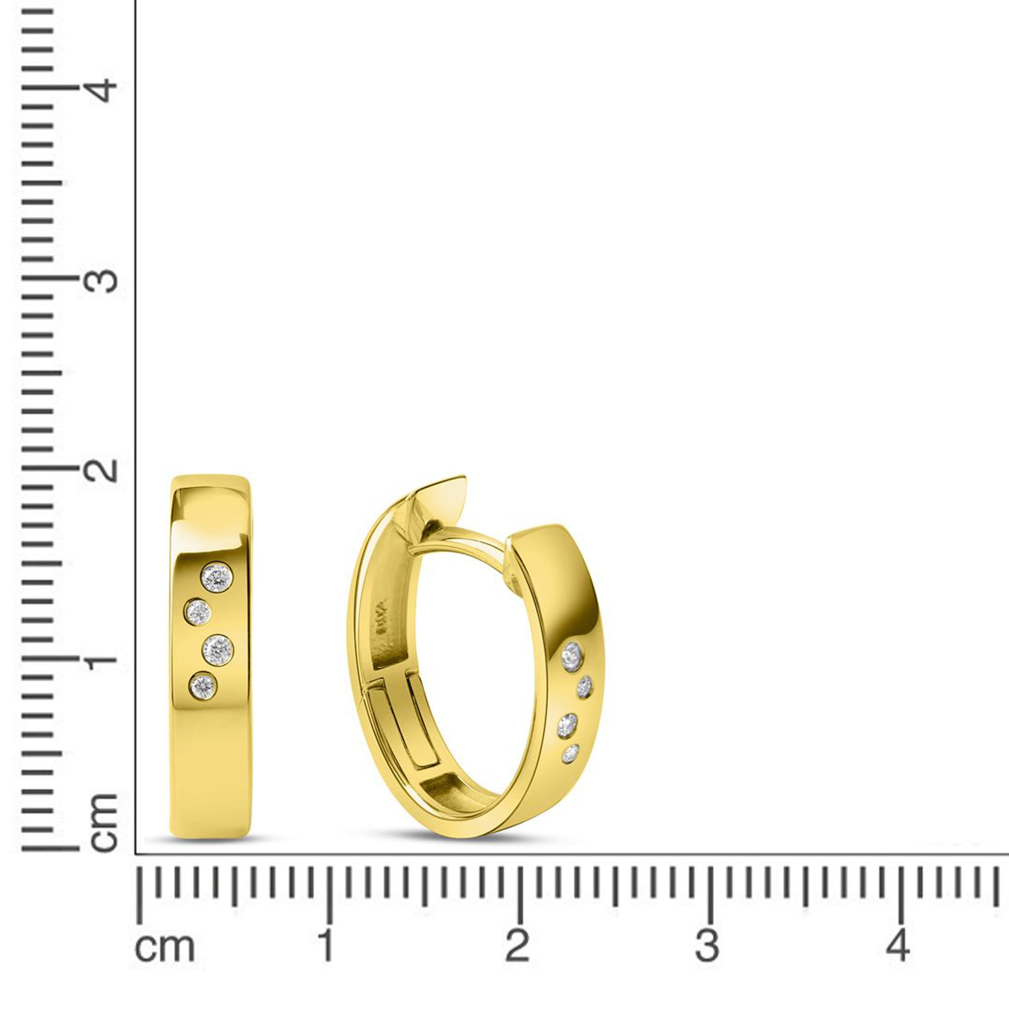 Orolino Paar Creolen »Gold 585 mit 8 Brillanten zus. 0,04ct.«